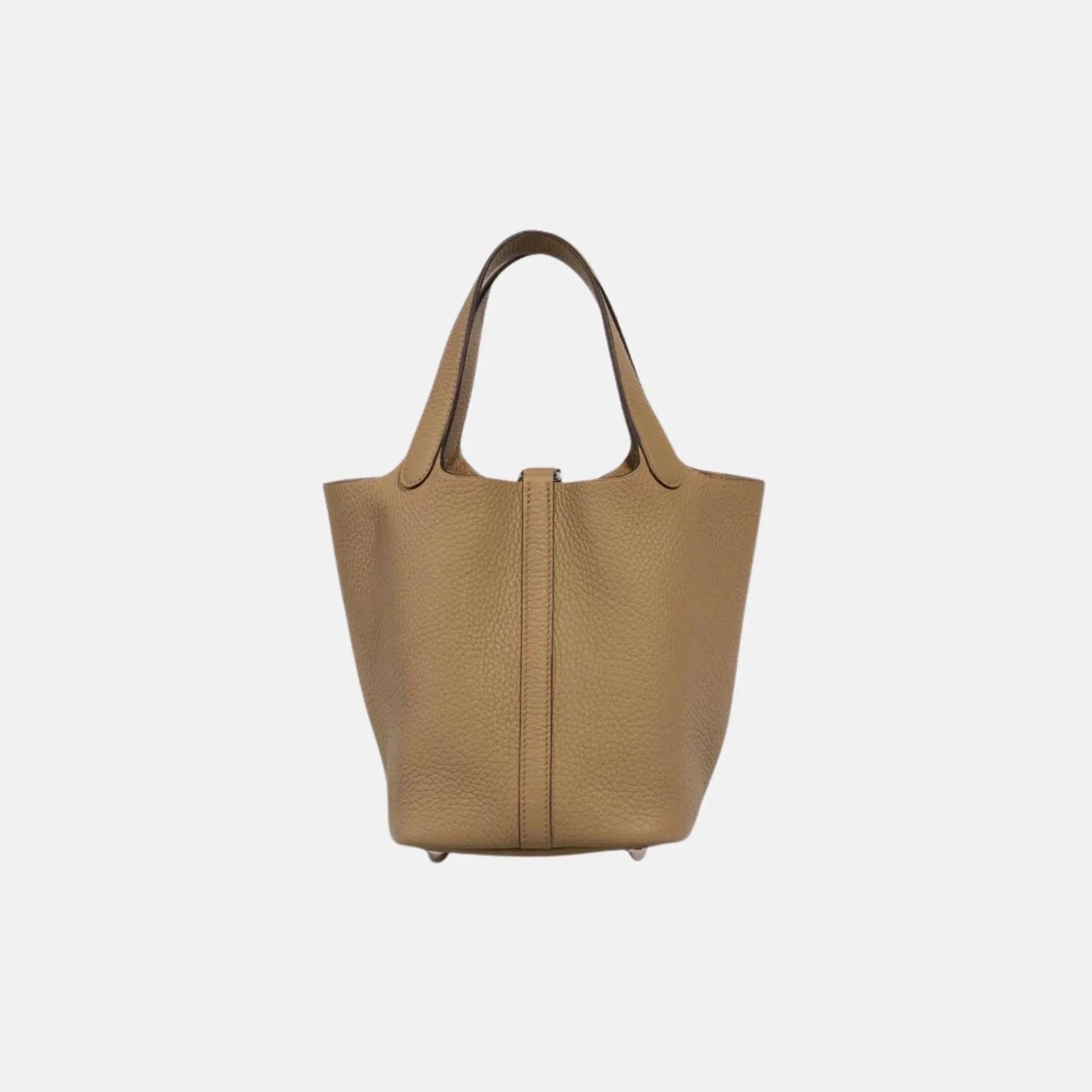 Оригінальна Picotin 18 Beige Marfa Clemence Phw Hermes – вид ззаду