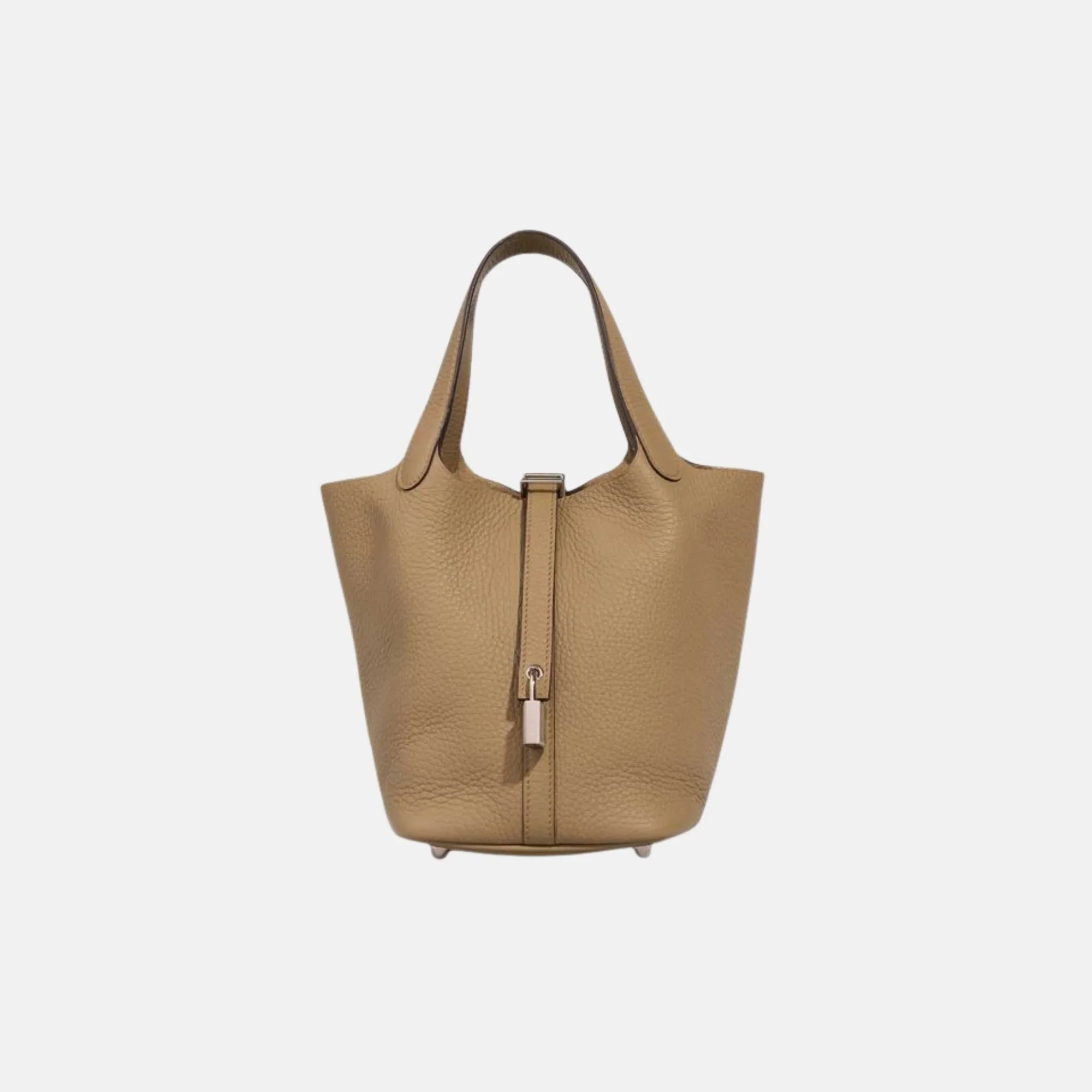 Оригінальна Picotin 18 Beige Marfa Clemence Phw Hermes – боковий вид