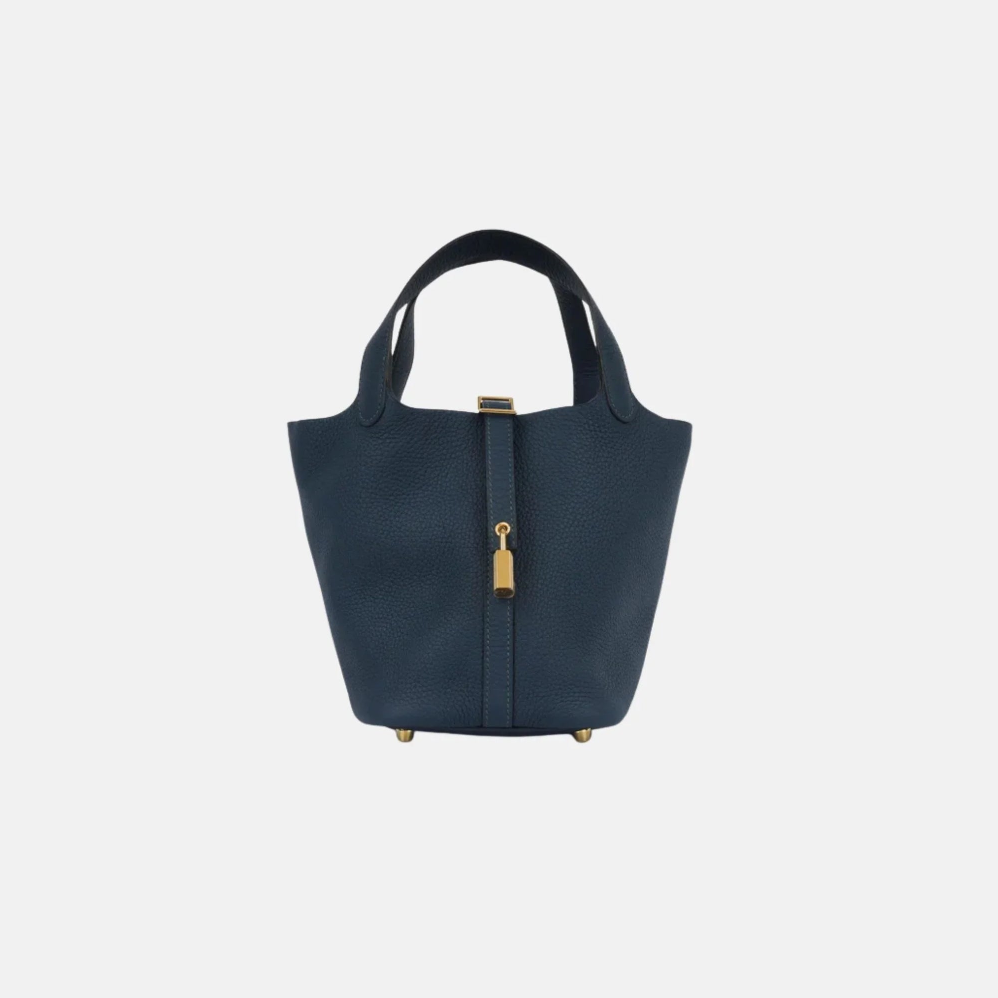 Picotin 18 Bleu De Prusse Clemence Ghw Hermes оригінал – Купити в Україні – боковий вид