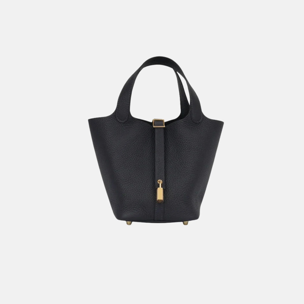 Picotin 18 Caban Deep Navy Clemence Ghw Hermes – Гарантія оригінальності – боковий вид