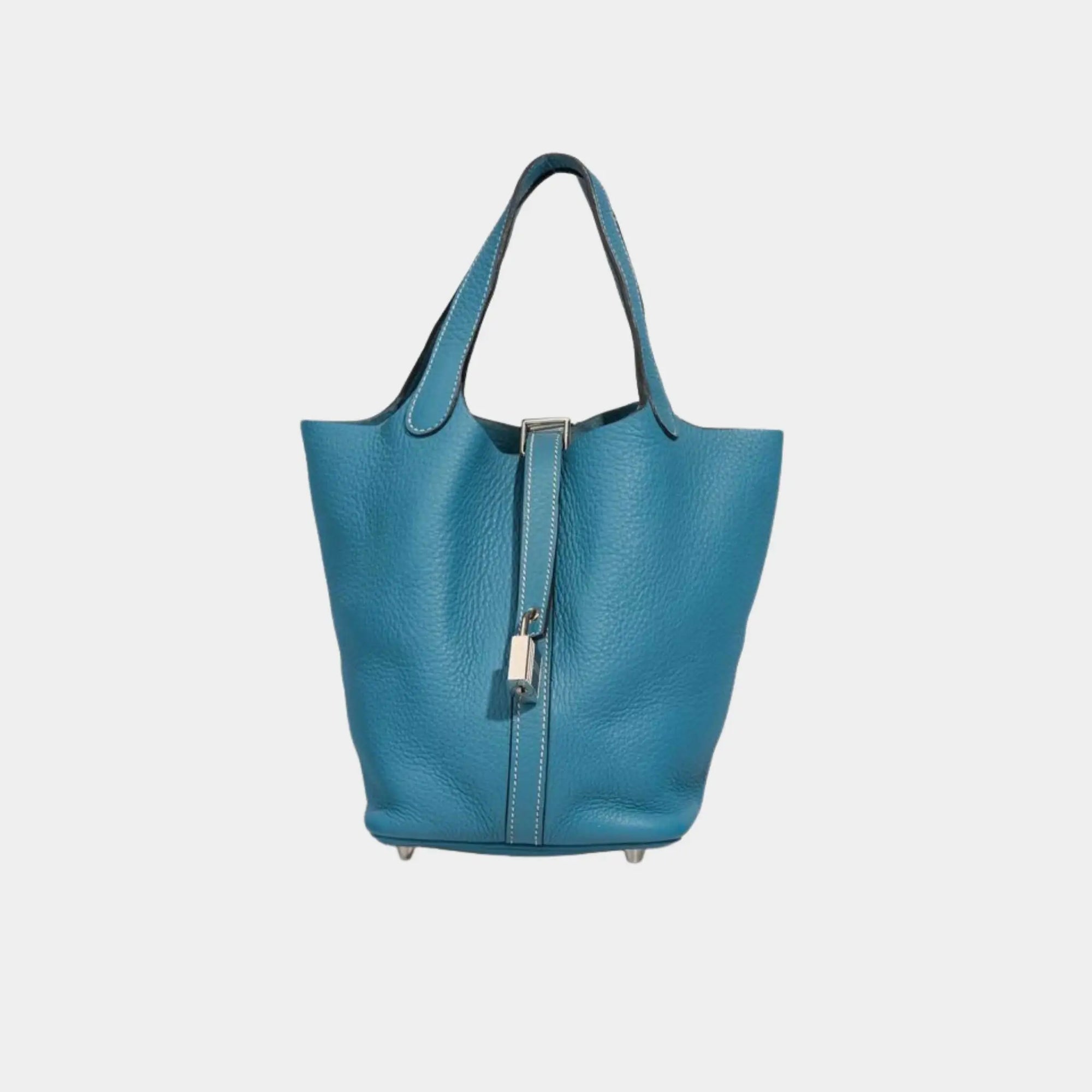 Picotin 18 Clemence Bleu Jean Phw Hermes оригінал – Купити в Україні – боковий вид