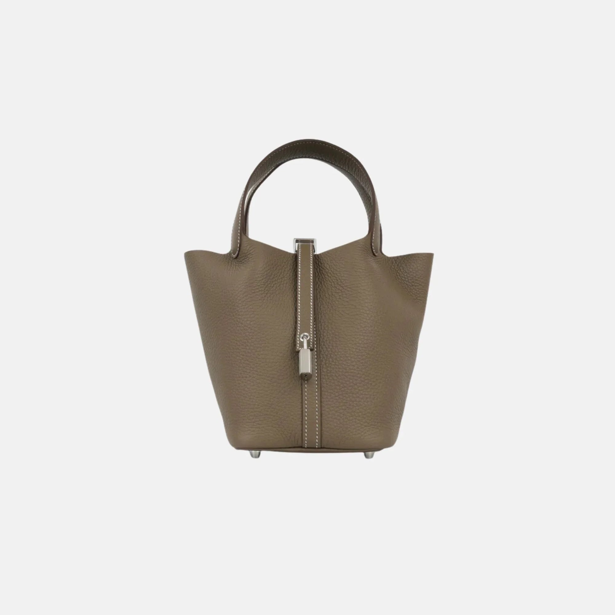 Оригінальна Picotin 18 Etoupe Clemence Leather Phw Hermes – боковий вид