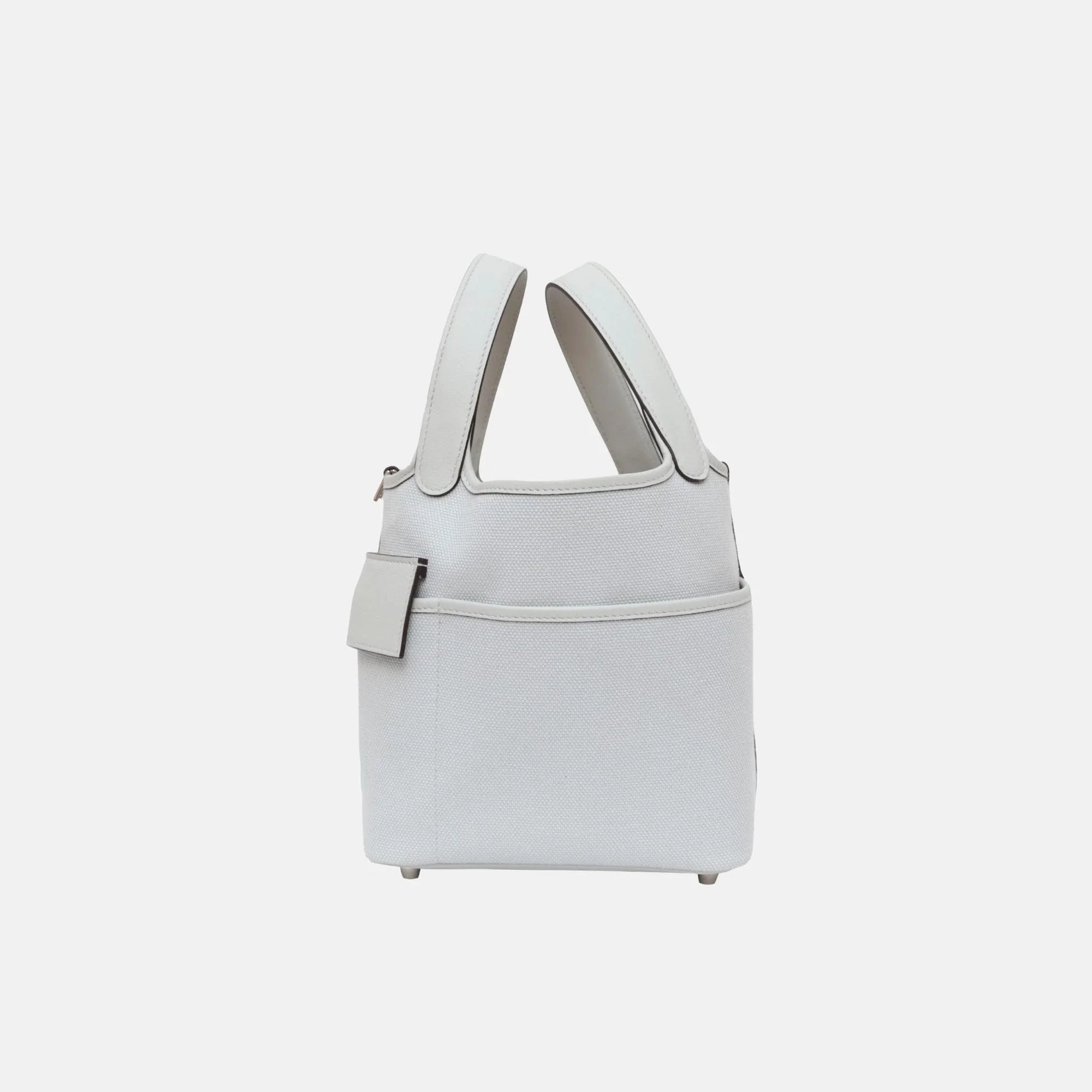 Picotin 18 Gris Platine Swift Canvas Phw Hermes – Гарантія оригінальності – детальний вид