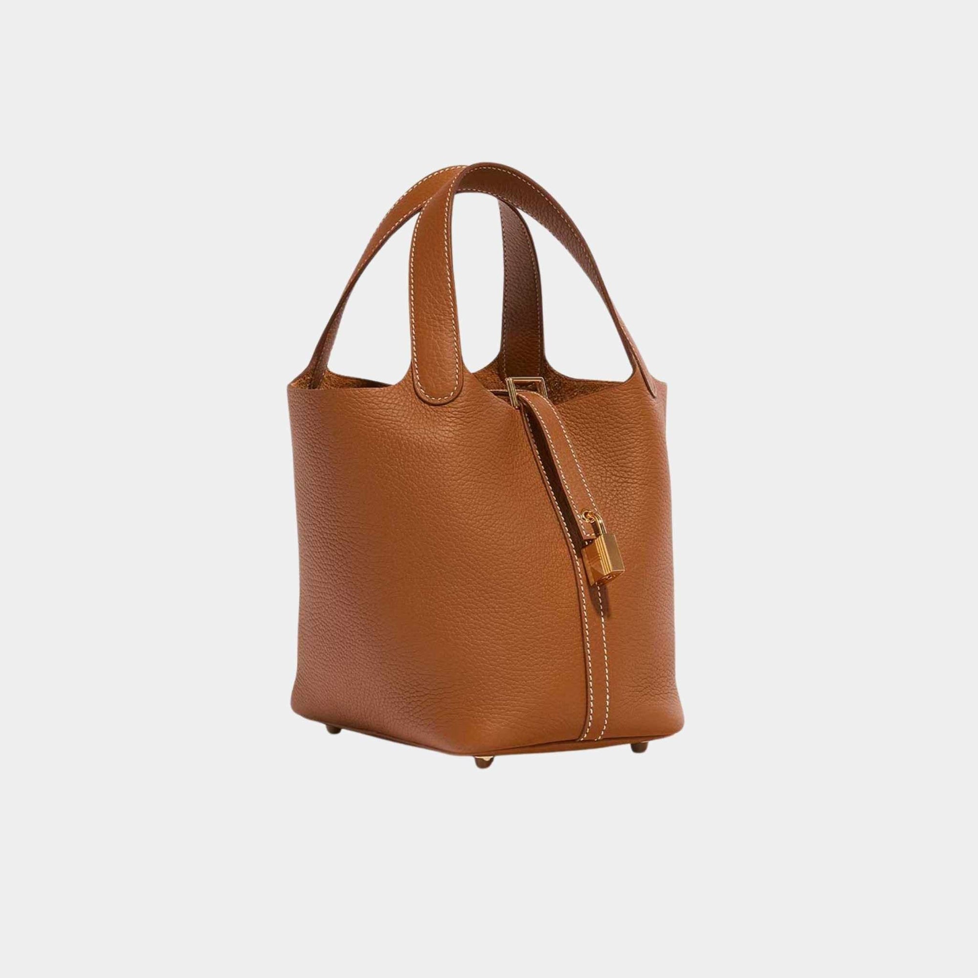 Оригінальна Picotin 18 Taurillon Clemence Gold Ghw Hermes – вид ззаду