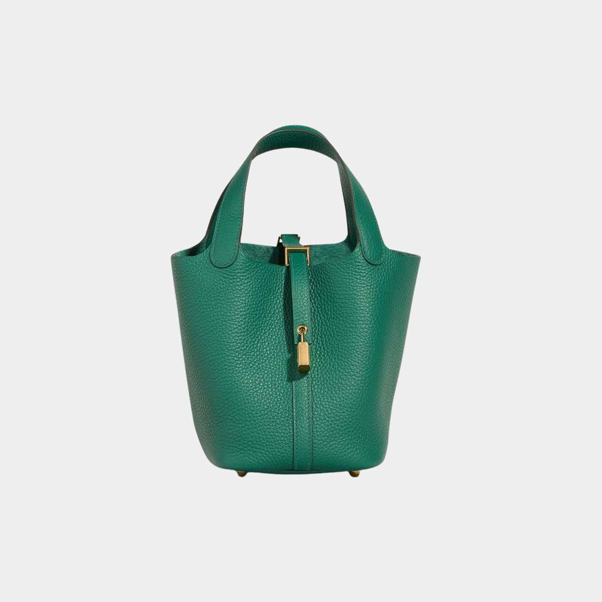 Оригінальна Picotin 18 Taurillon Clemence Vert Vertigo Ghw Hermes – боковий вид