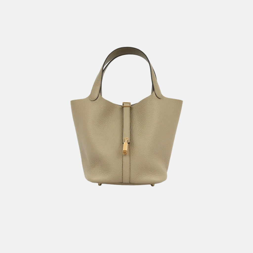 Picotin 22 Clemence Beige Marfa Ghw Hermes – Гарантія оригінальності – боковий вид