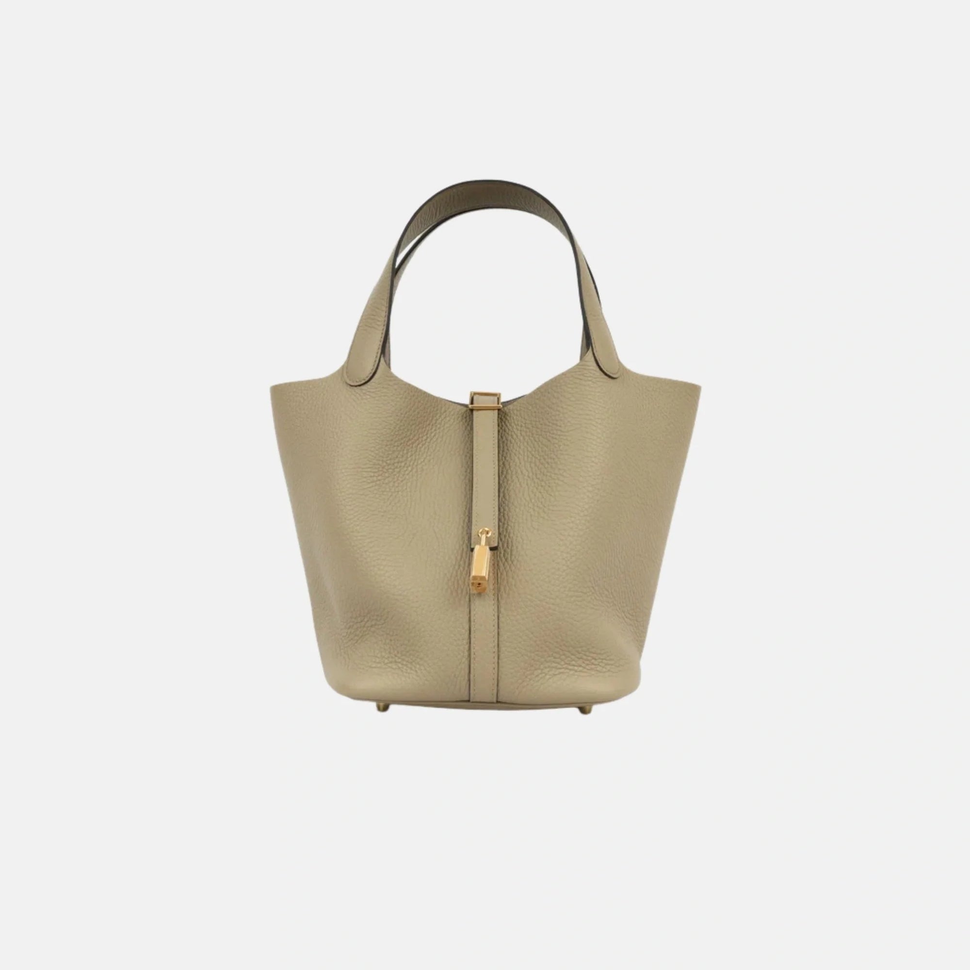 Picotin 22 Clemence Beige Marfa Ghw Hermes – Гарантія оригінальності – боковий вид