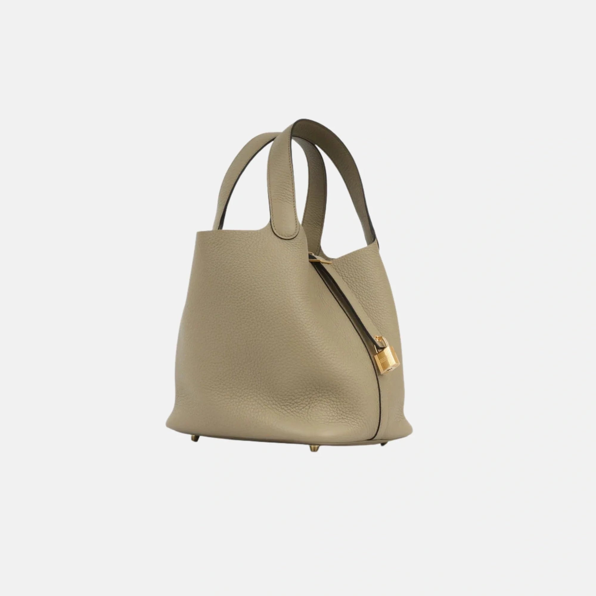 Picotin 22 Clemence Beige Marfa Ghw Hermes – Гарантія оригінальності – вид ззаду
