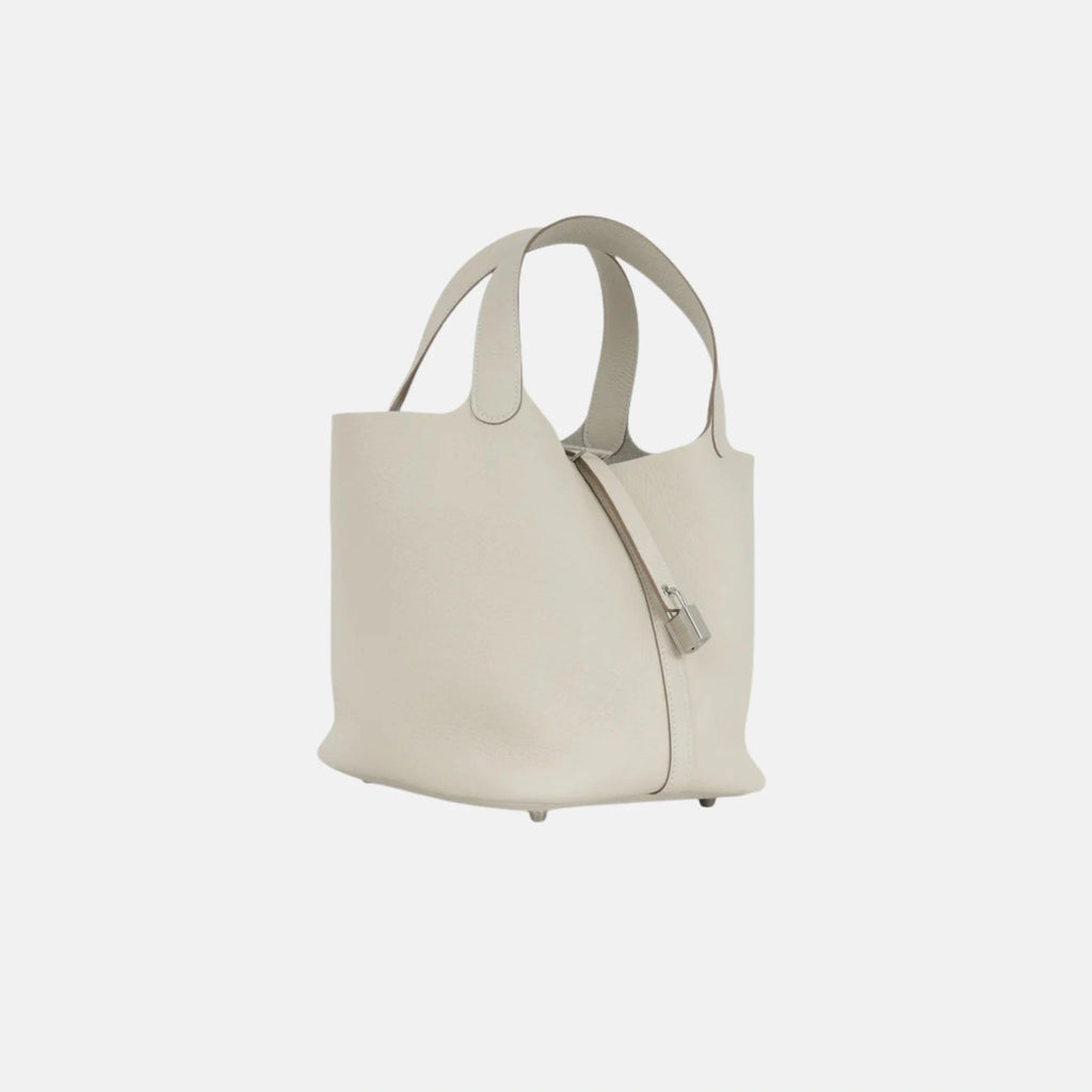 Оригінальна Picotin 22 Craie Clemence Leather Phw Hermes – вид ззаду