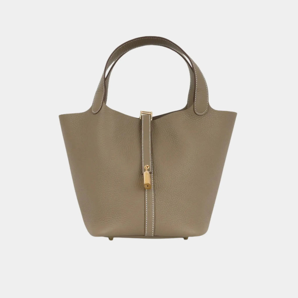 Оригінальна Picotin 22 Taurillon Clemence Etoupe Ghw Hermes – боковий вид