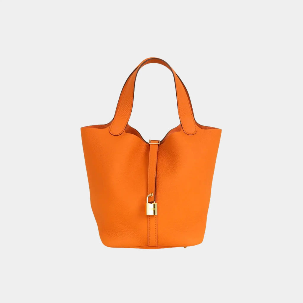 Picotin 22 Taurillon Clemence Orange Ghw Hermes оригінал – Купити в Україні – боковий вид