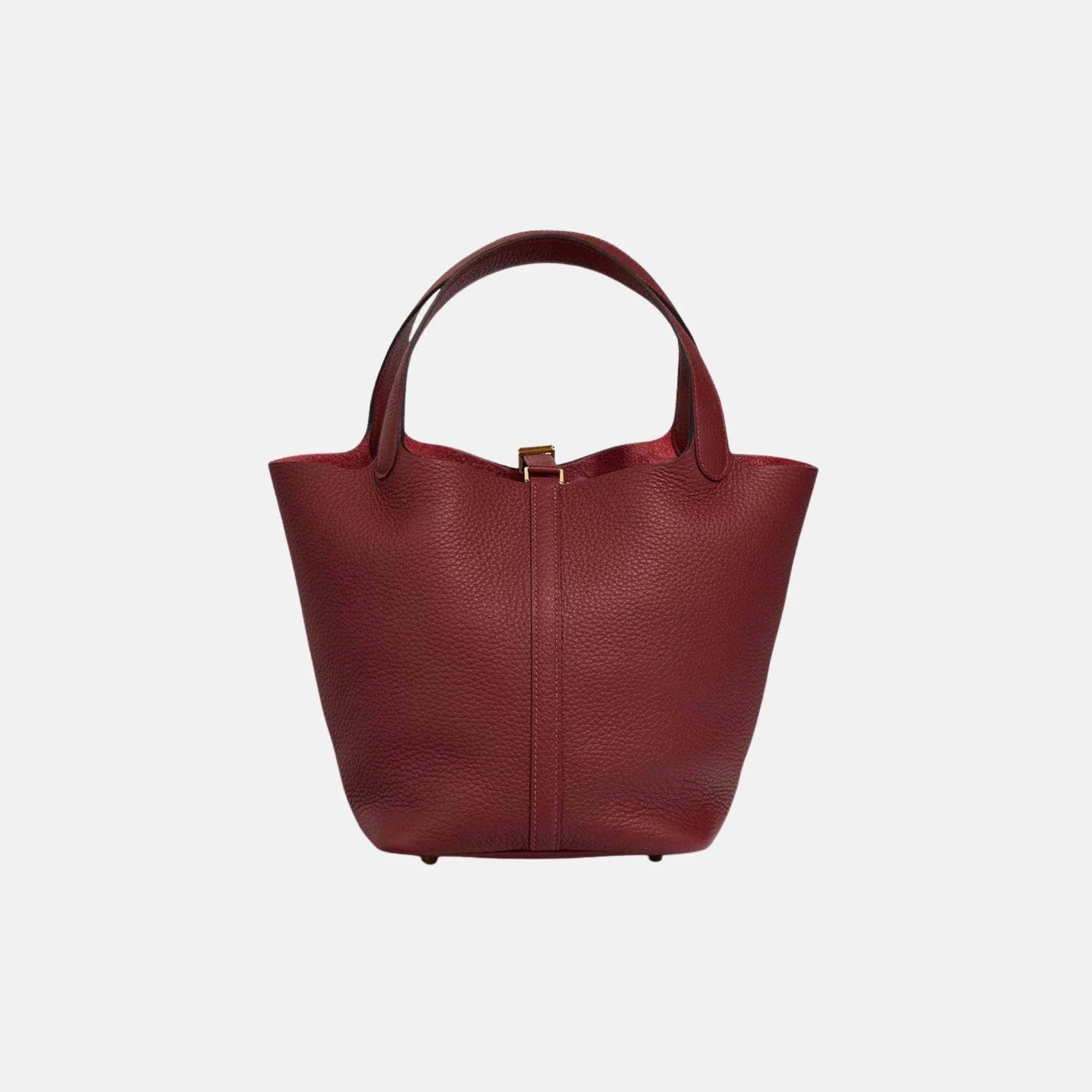 Picotin 22 Taurillon Clemence Rouge H Ghw Hermes – Гарантія оригінальності – вид ззаду