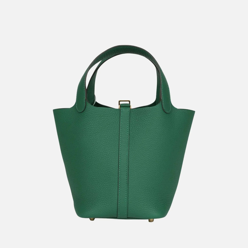 Picotin 18 Vert Moyen Clemence Ghw Hermes – Гарантія оригінальності – вид ззаду