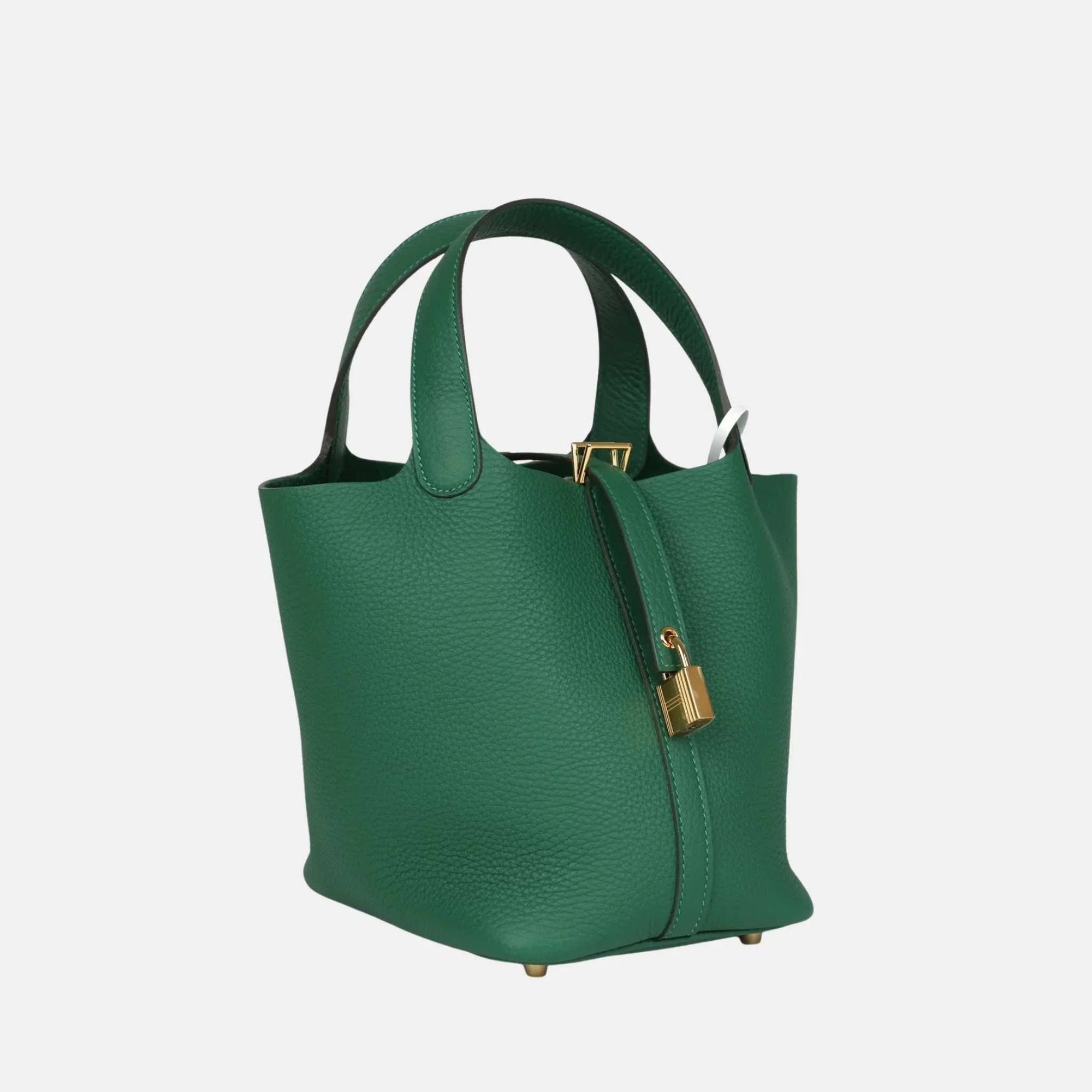 Picotin 18 Vert Moyen Clemence Ghw Hermes – Гарантія оригінальності – боковий вид