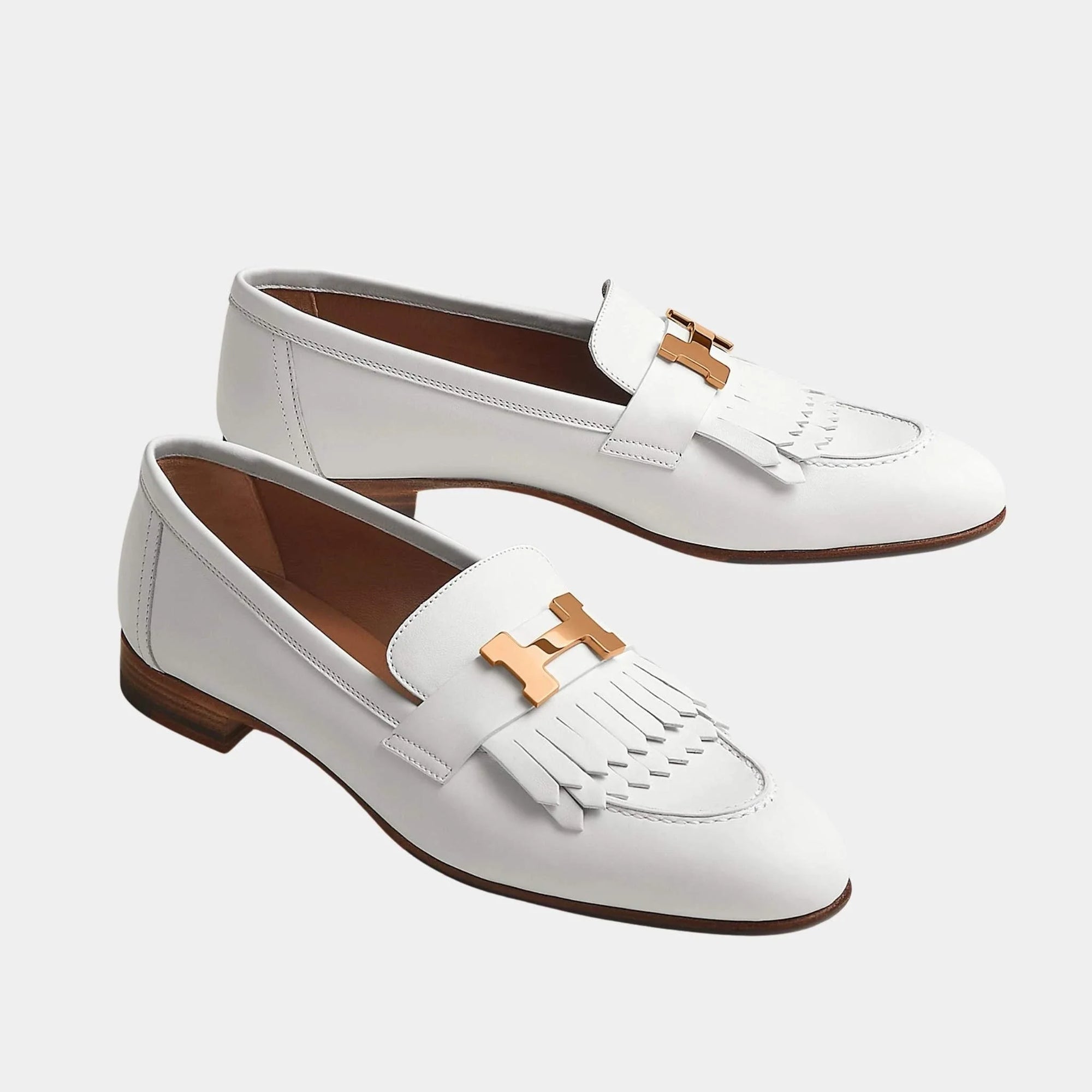 Royal Loafer In Calfskin With Rose Gold Plated Buckle Hermes – Гарантія оригінальності – боковий вид
