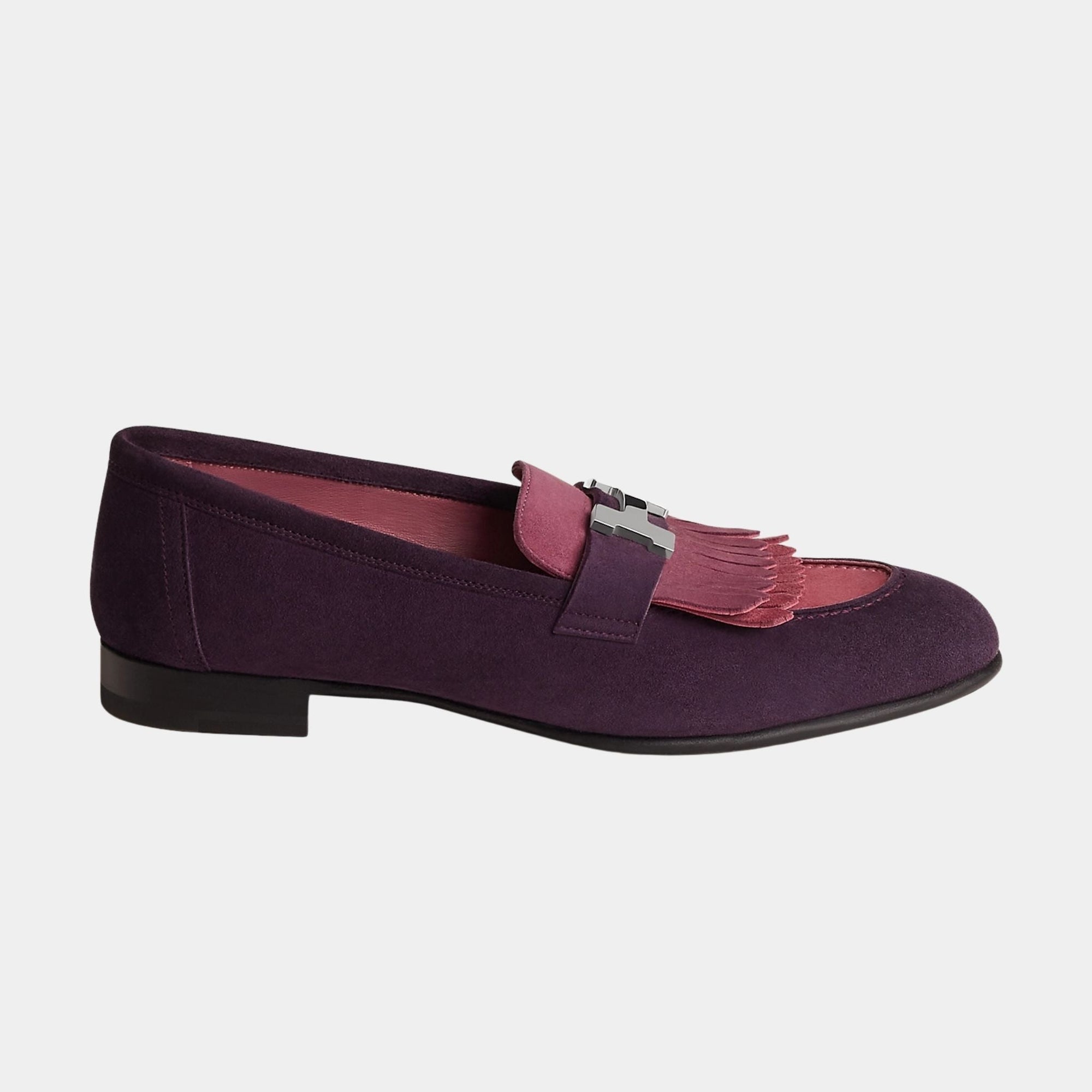 Royal Loafer In Suede Goatskin With Palladium Plated Buckle Hermes оригінал – Купити в Україні – вид ззаду