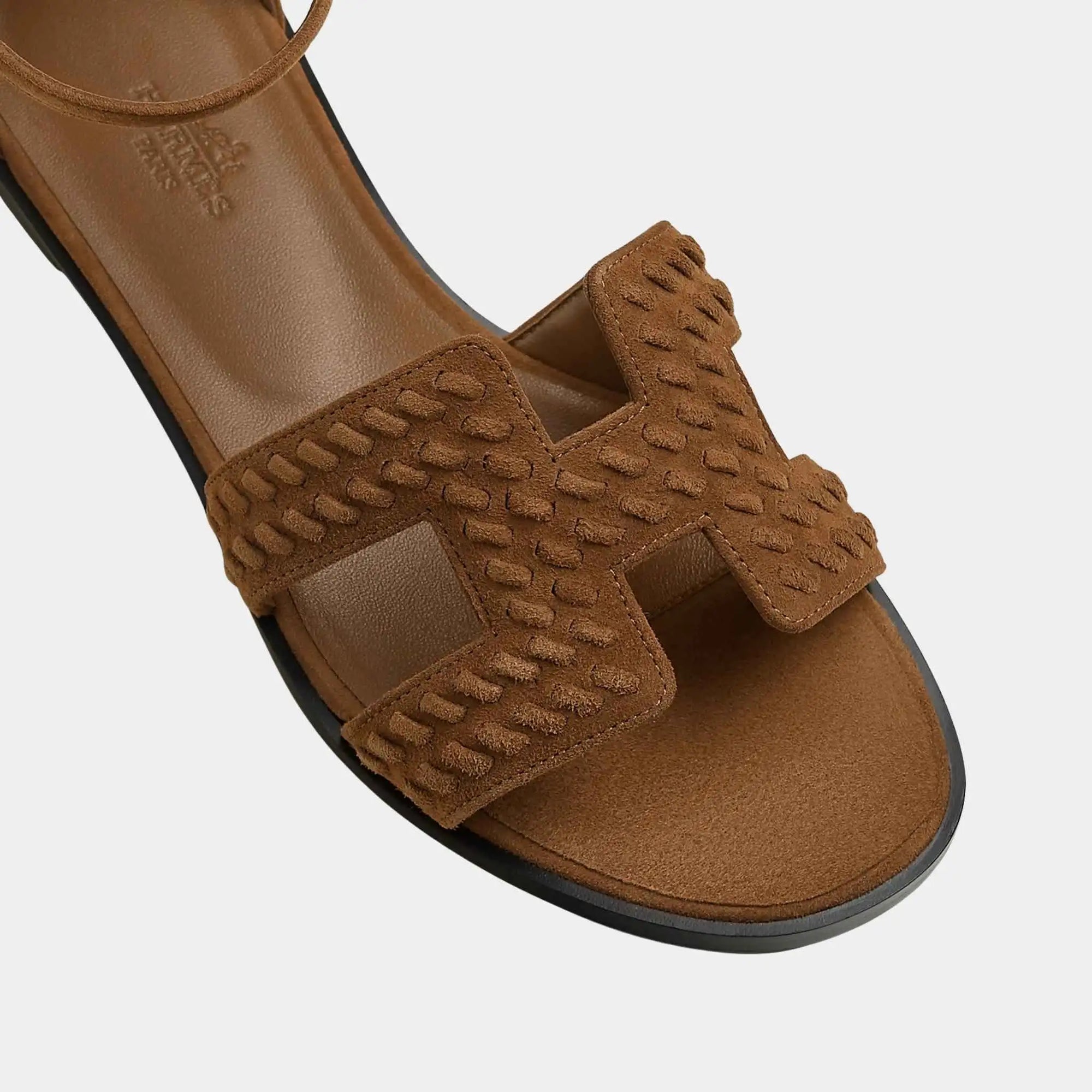 Santorini Sandal Braided Suede Goatskin Hermes – Гарантія оригінальності – детальний вид