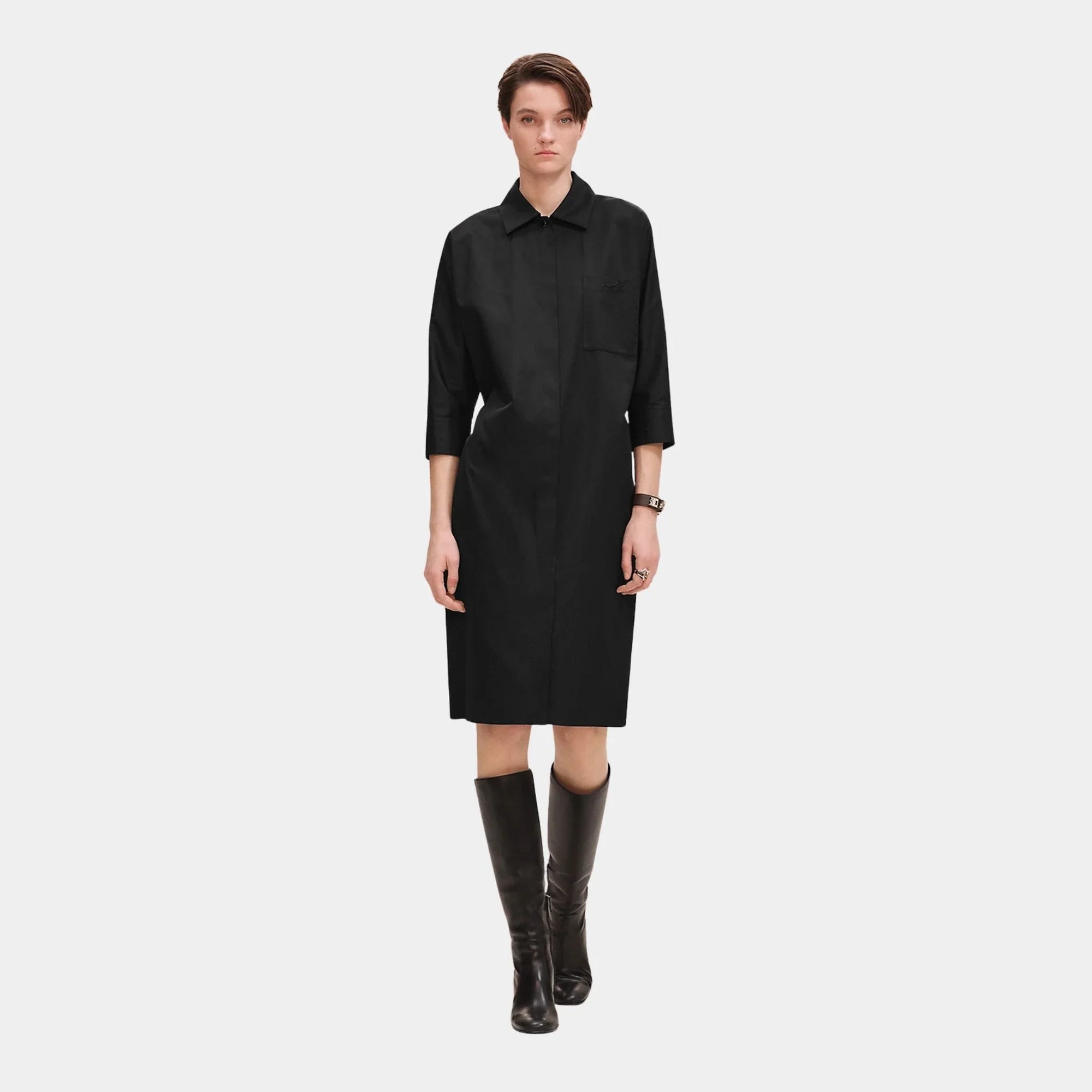 Shirt Dress In Cotton Twill Hermes – Гарантія оригінальності – боковий вид