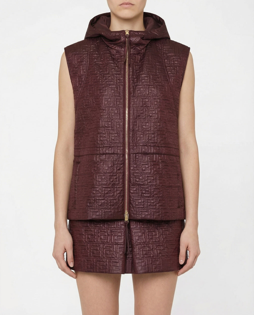 Ff Logo Tech Fabric Quilted Vest Fendi – Гарантія оригінальності – вид ззаду