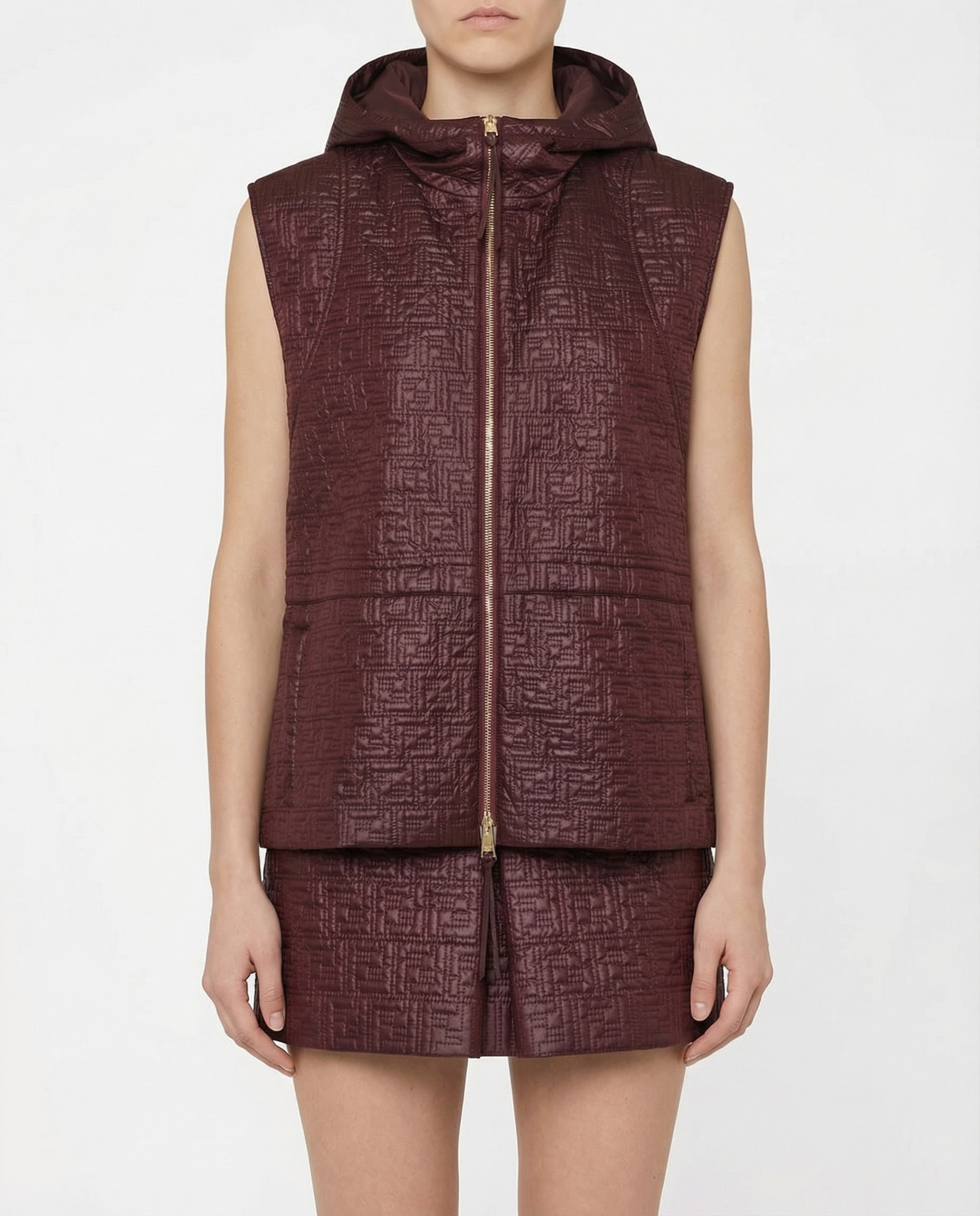 Ff Logo Tech Fabric Quilted Vest Fendi – Гарантія оригінальності – вид ззаду