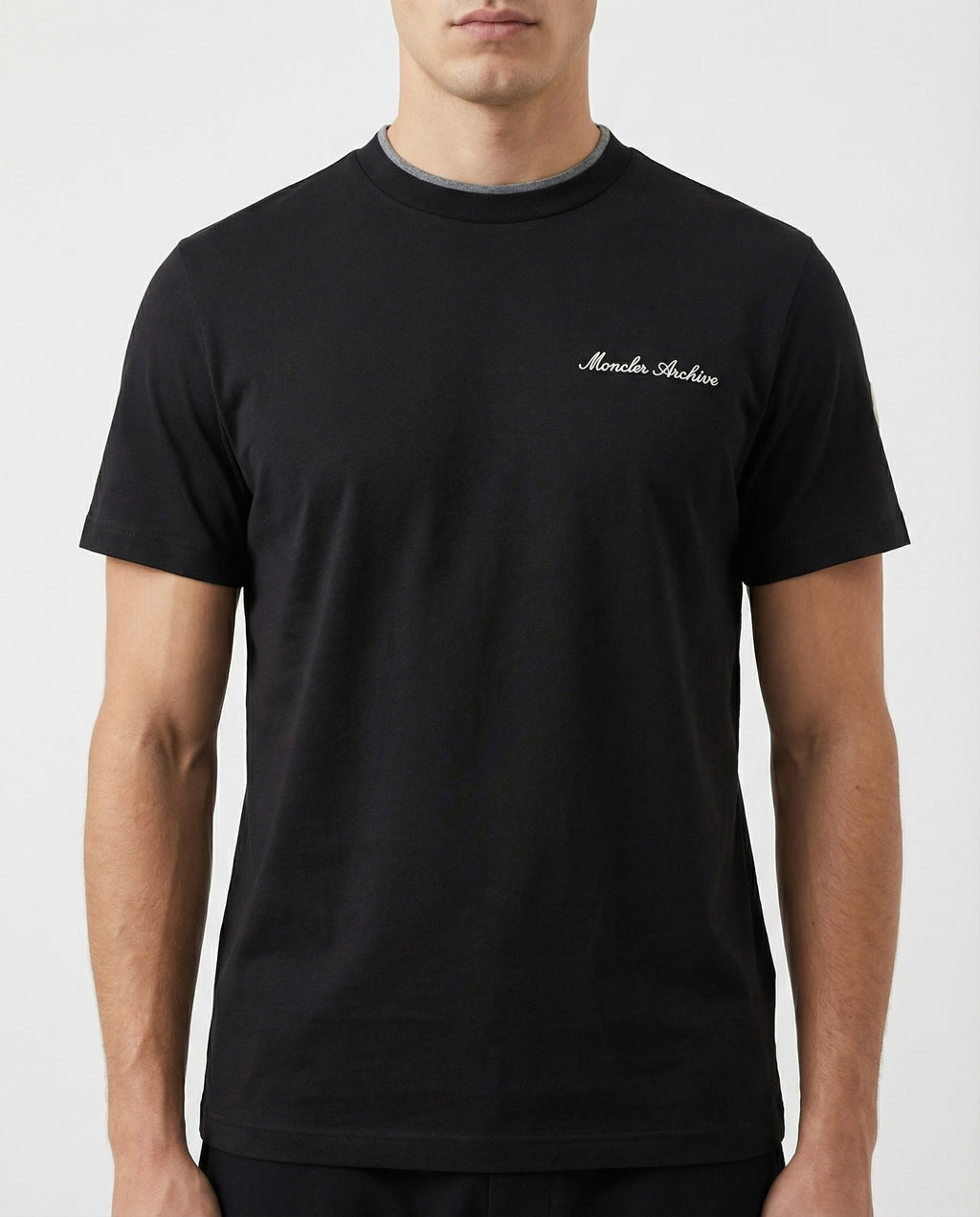 Оригінальна Embroidered Logo Cotton T Shirt Moncler – вид ззаду