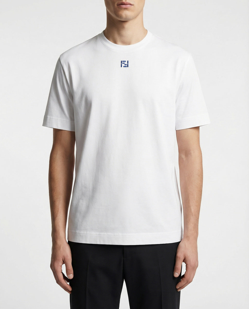 Оригінальна Ff Embroidered Cotton T Shirt Fendi – вид ззаду