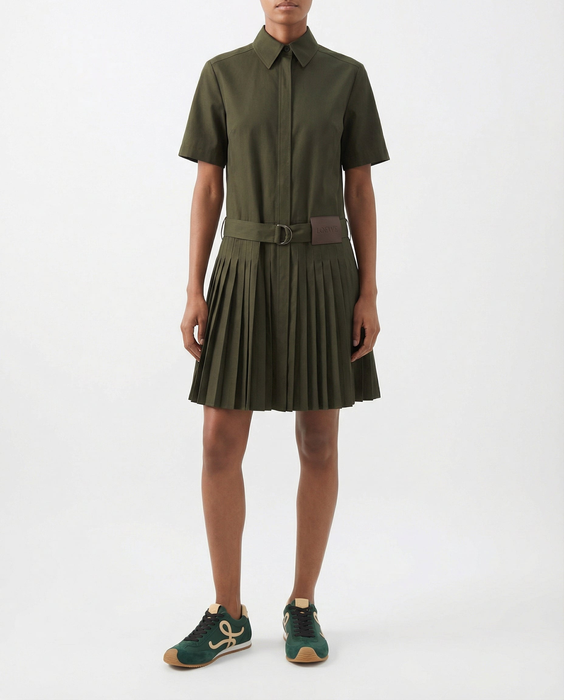Pleated Cotton-Blend Dress Loewe оригінал – Купити в Україні – вид ззаду