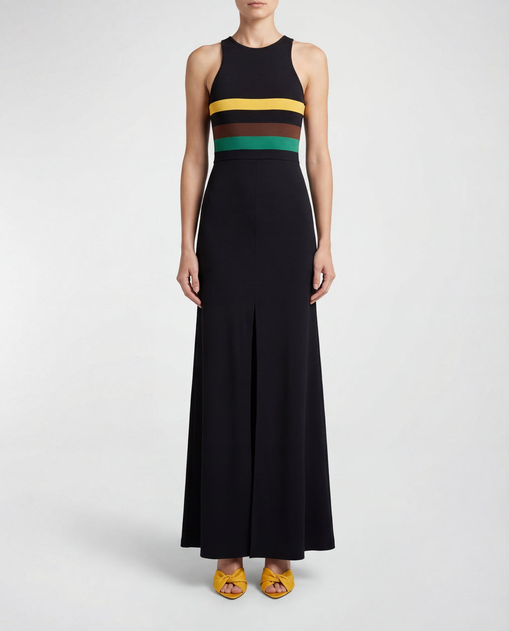Оригінальна Striped Crepe Jersey Tank Dress Saint laurent – вид ззаду