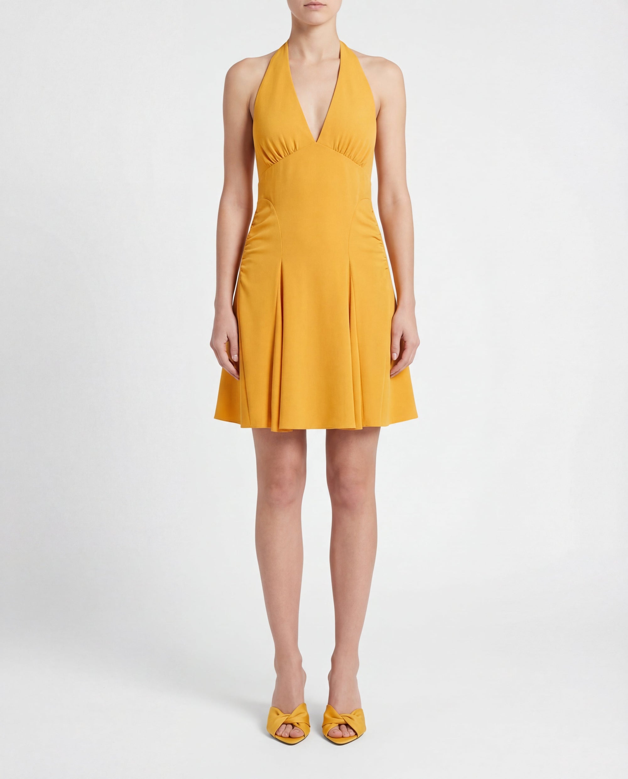 Halter Silk Crepe De Chine Mini Dress Saint laurent – Гарантія оригінальності – вид ззаду