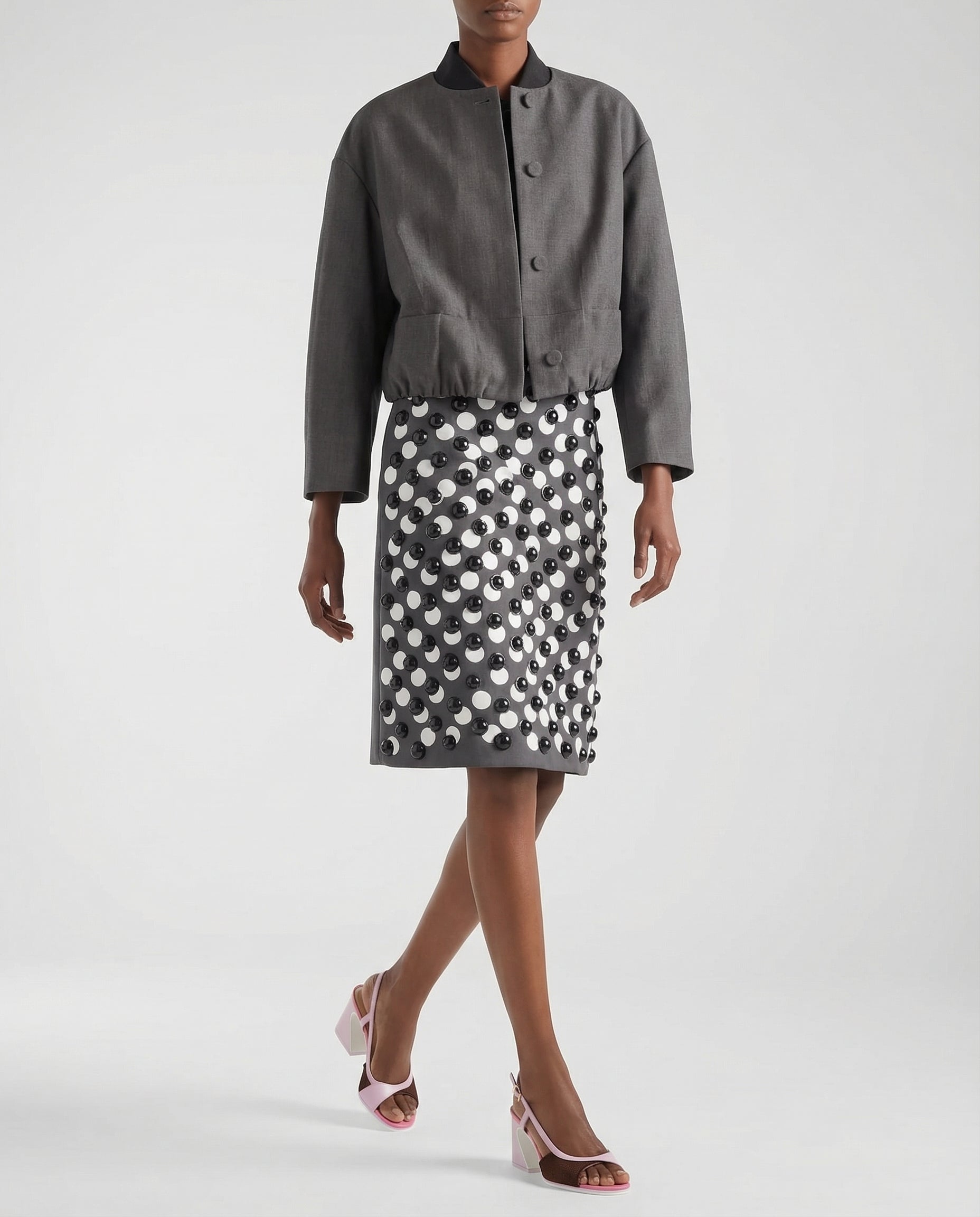 Polka-Dot MIDI Skirt Fendi оригінал – Купити в Україні – вид ззаду