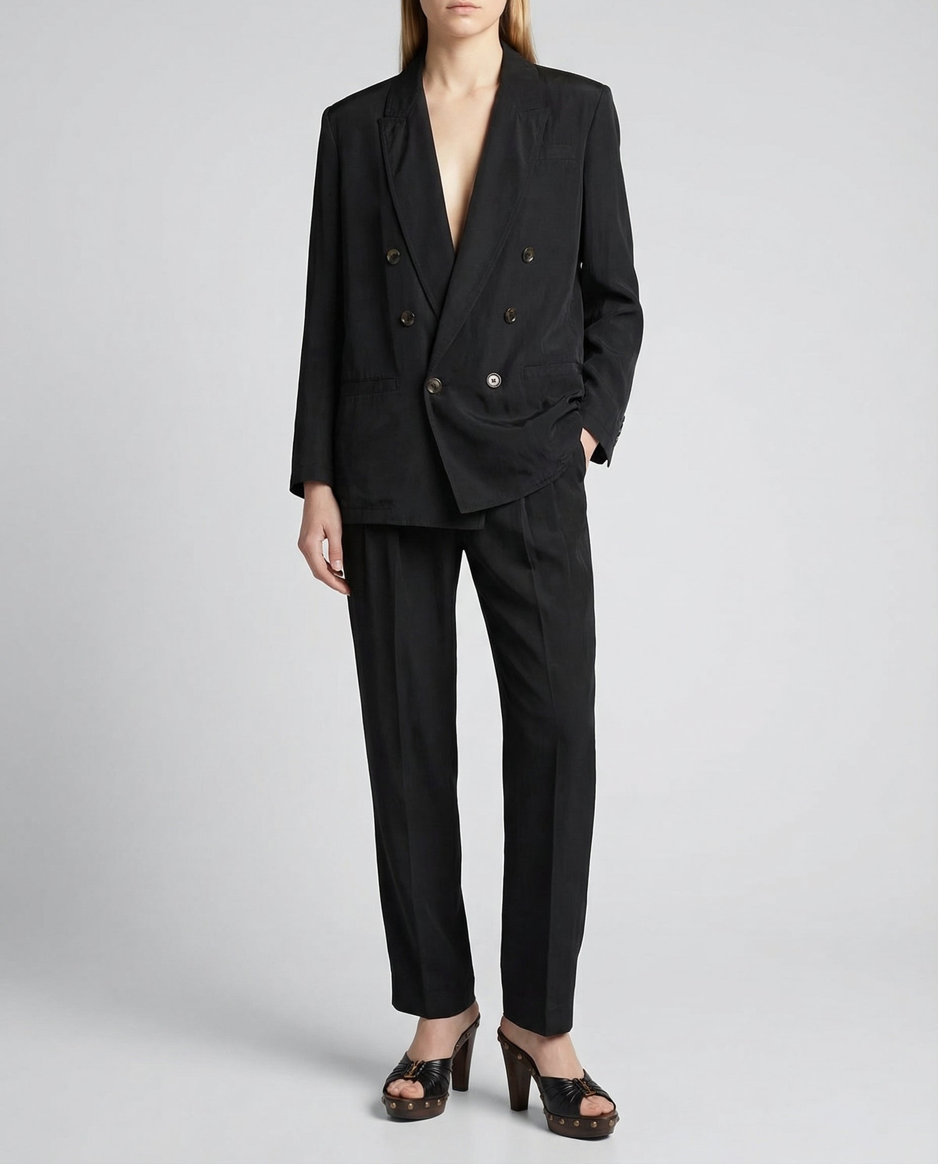 Habotai Silk Trousers Saint laurent оригінал – Купити в Україні – вид ззаду