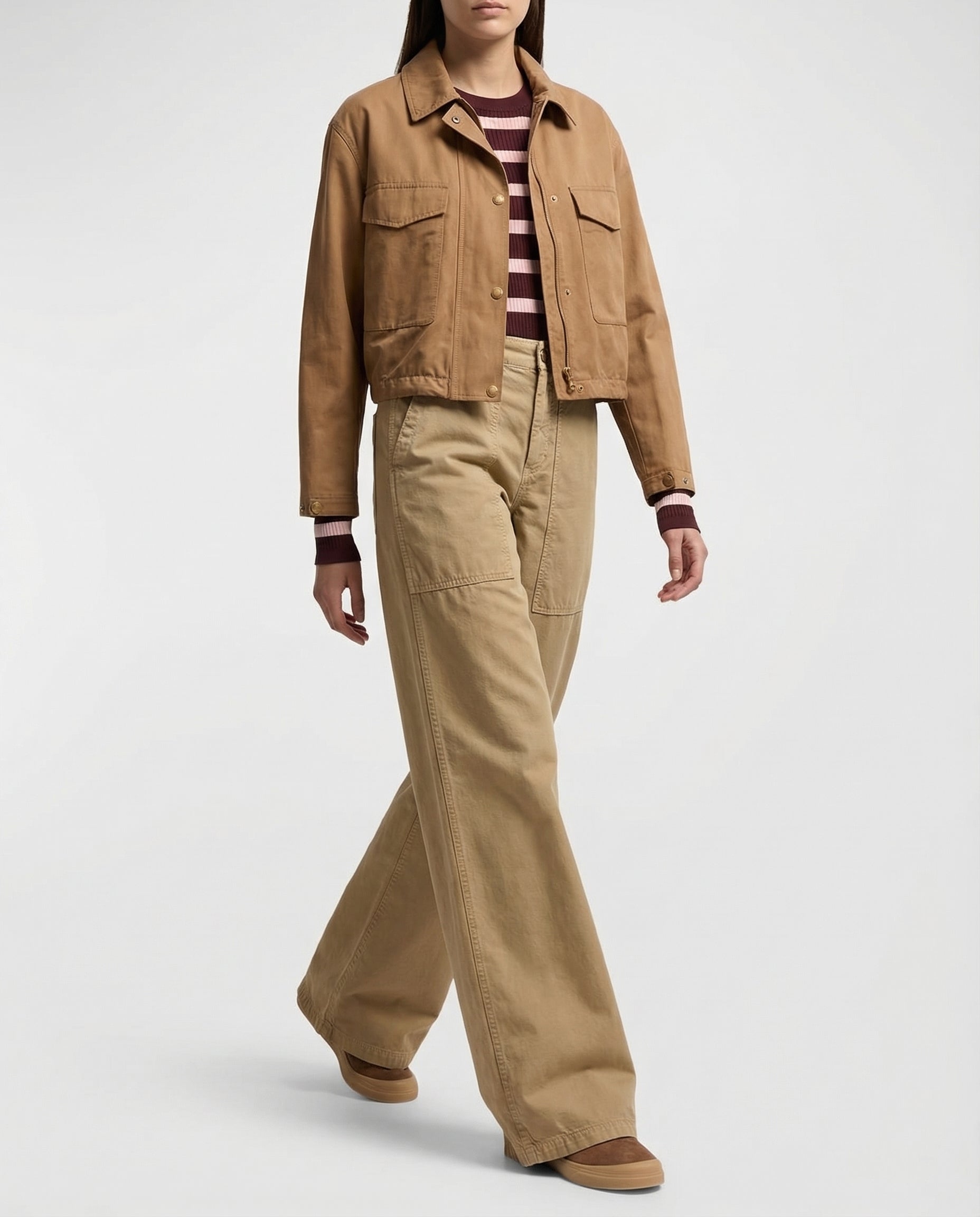 Cotton Wide Leg Trousers Moncler – Гарантія оригінальності – вид ззаду - MONCLER