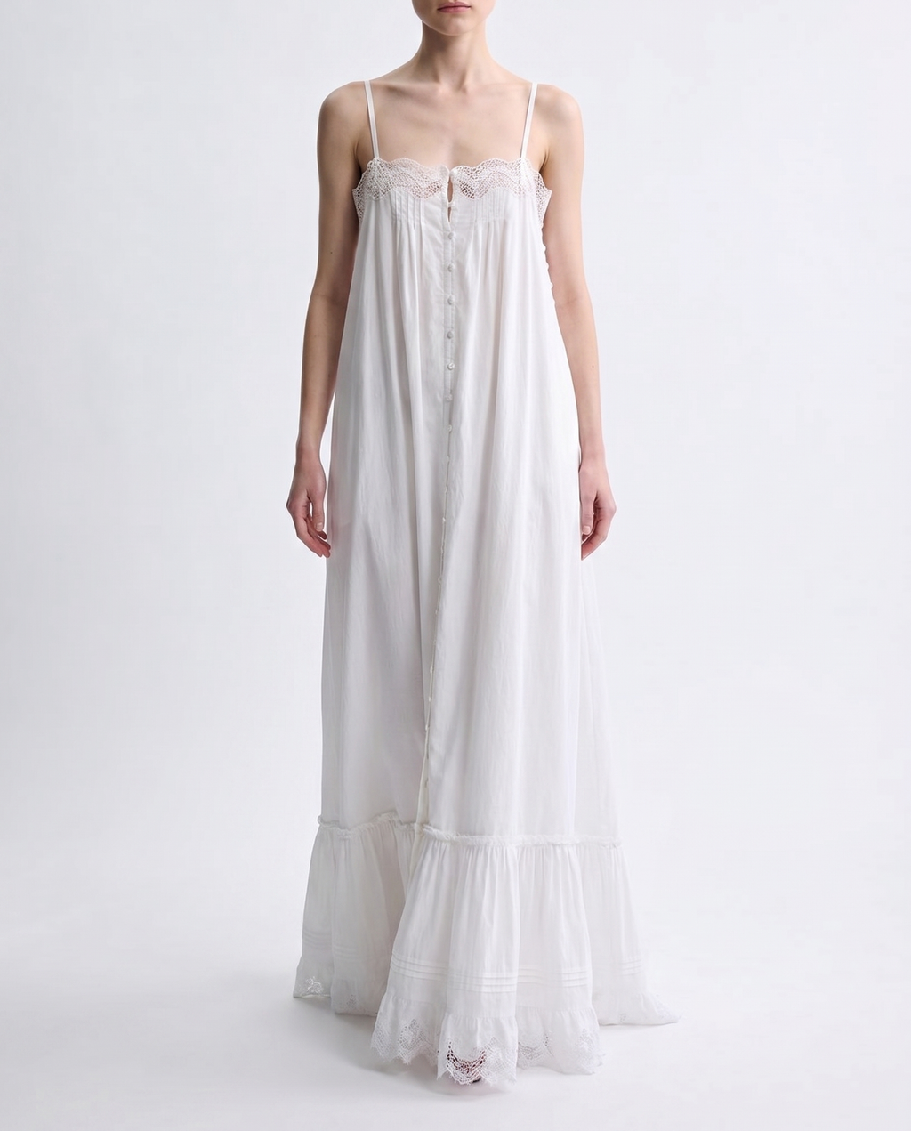 Embroidered Cotton Poplin Dress Saint laurent – Гарантія оригінальності – вид ззаду