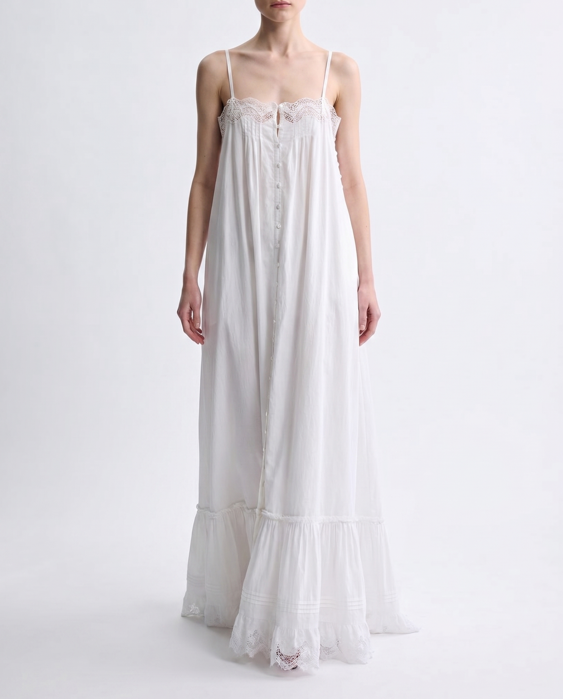 Embroidered Cotton Poplin Dress Saint laurent – Гарантія оригінальності – вид ззаду