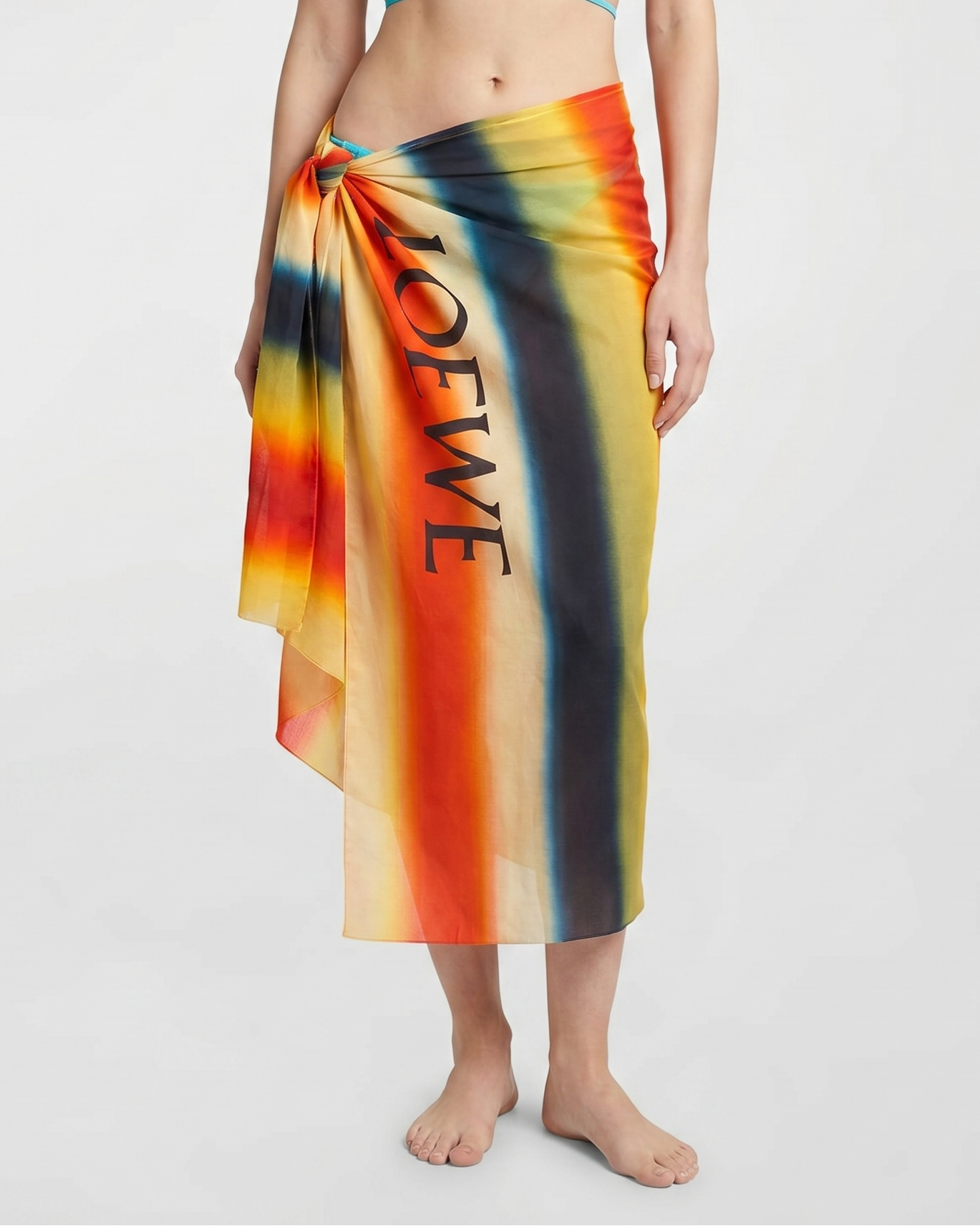 Striped Print Pareo Loewe – Гарантія оригінальності – вид ззаду