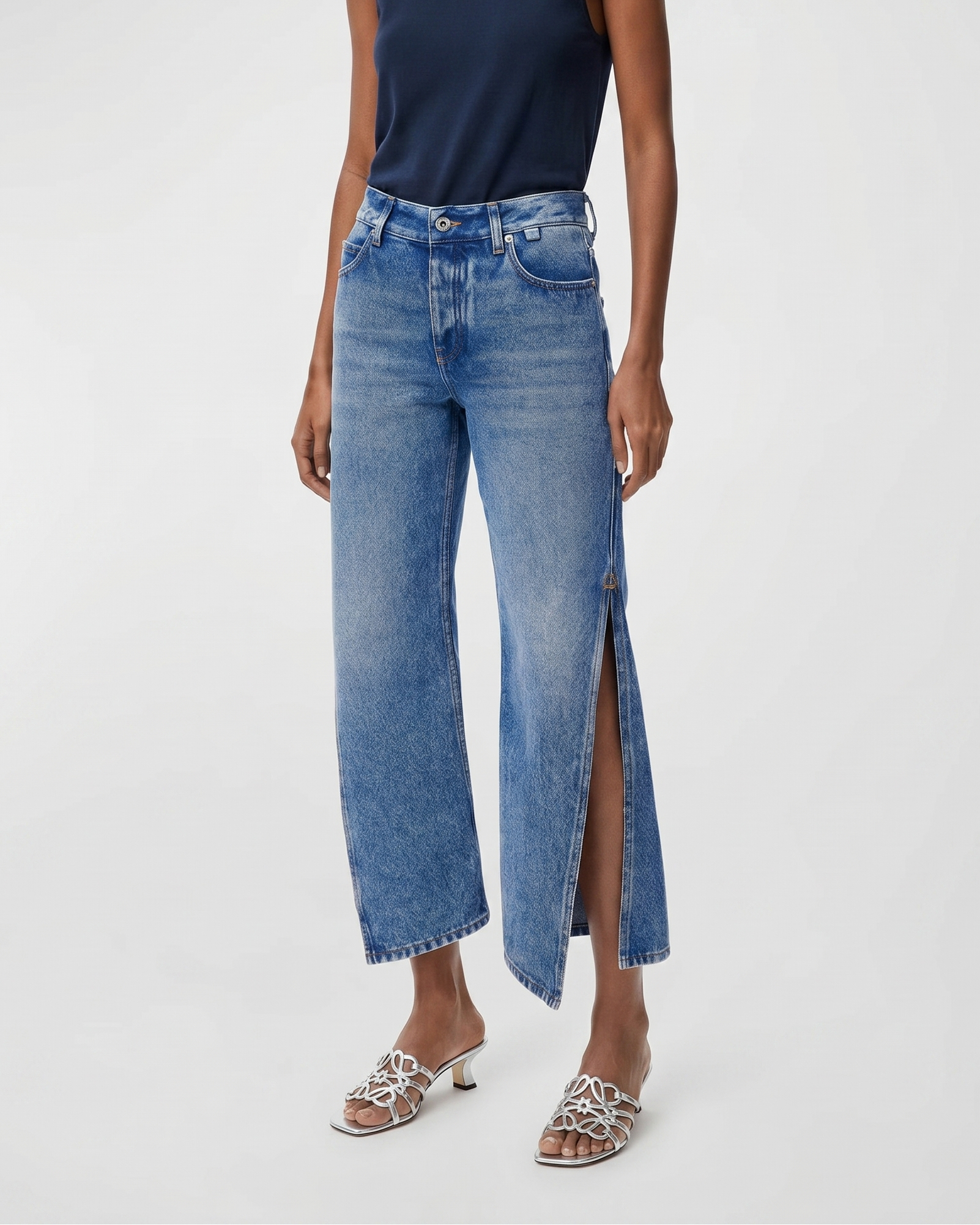 Denim Cropped Jeans Loewe – Гарантія оригінальності – вид ззаду