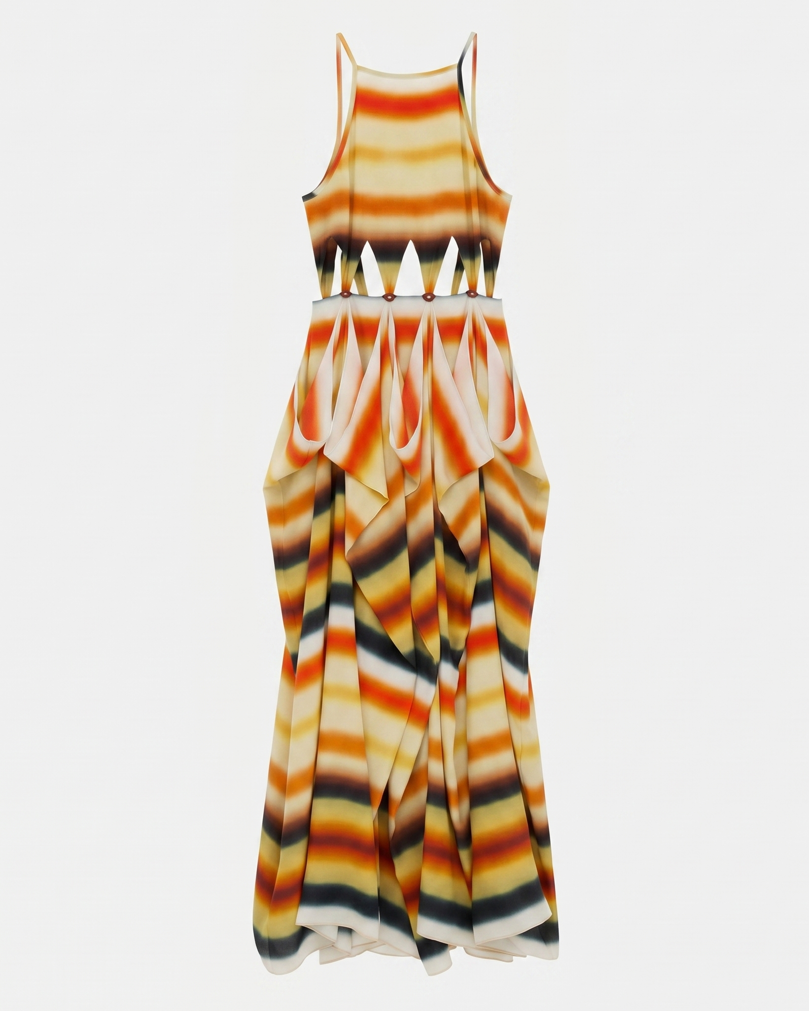 Striped Silk Long Dress Loewe – Гарантія оригінальності – боковий вид