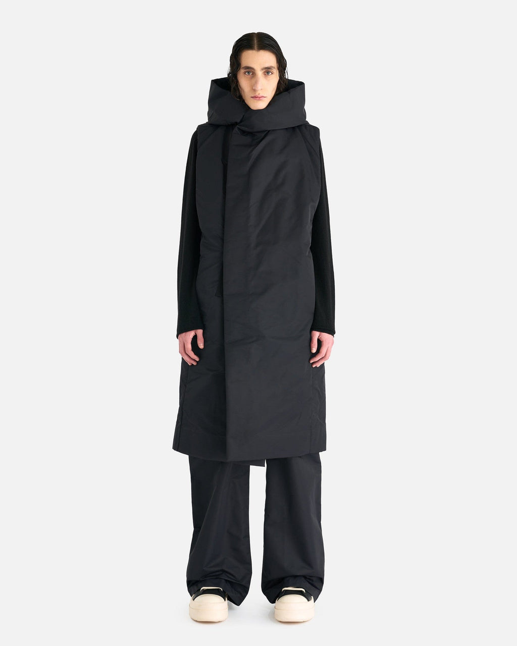 Оригінальна Hooded Liner Jacket In Black Rick owens – боковий вид
