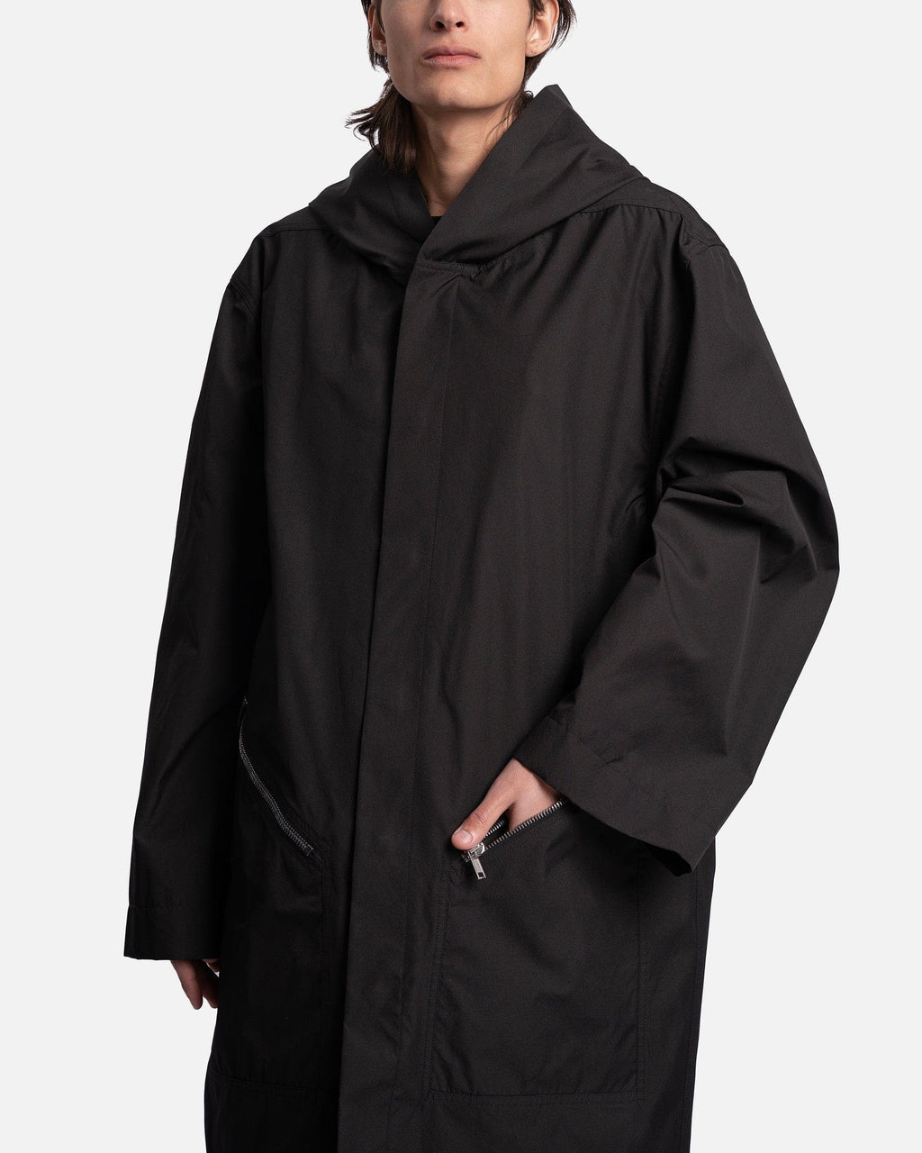 Hooded Raincoat In Black Rick owens – Гарантія оригінальності – збільшений вид