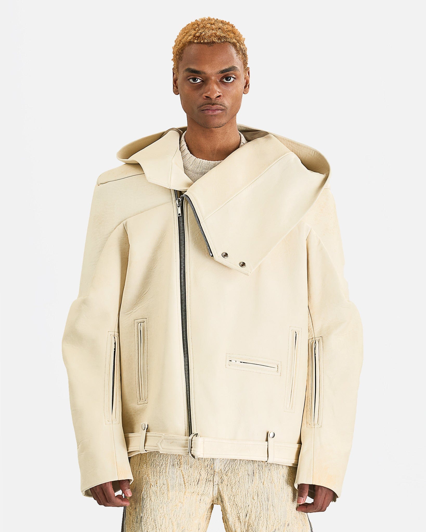 Оригінальна Hooded Stooges In Parchment Rick owens – боковий вид