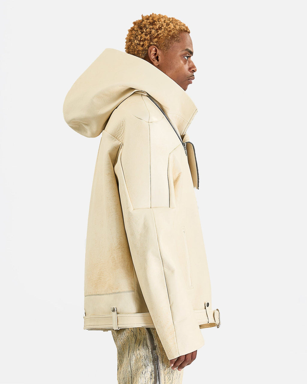 Оригінальна Hooded Stooges In Parchment Rick owens – вид ззаду