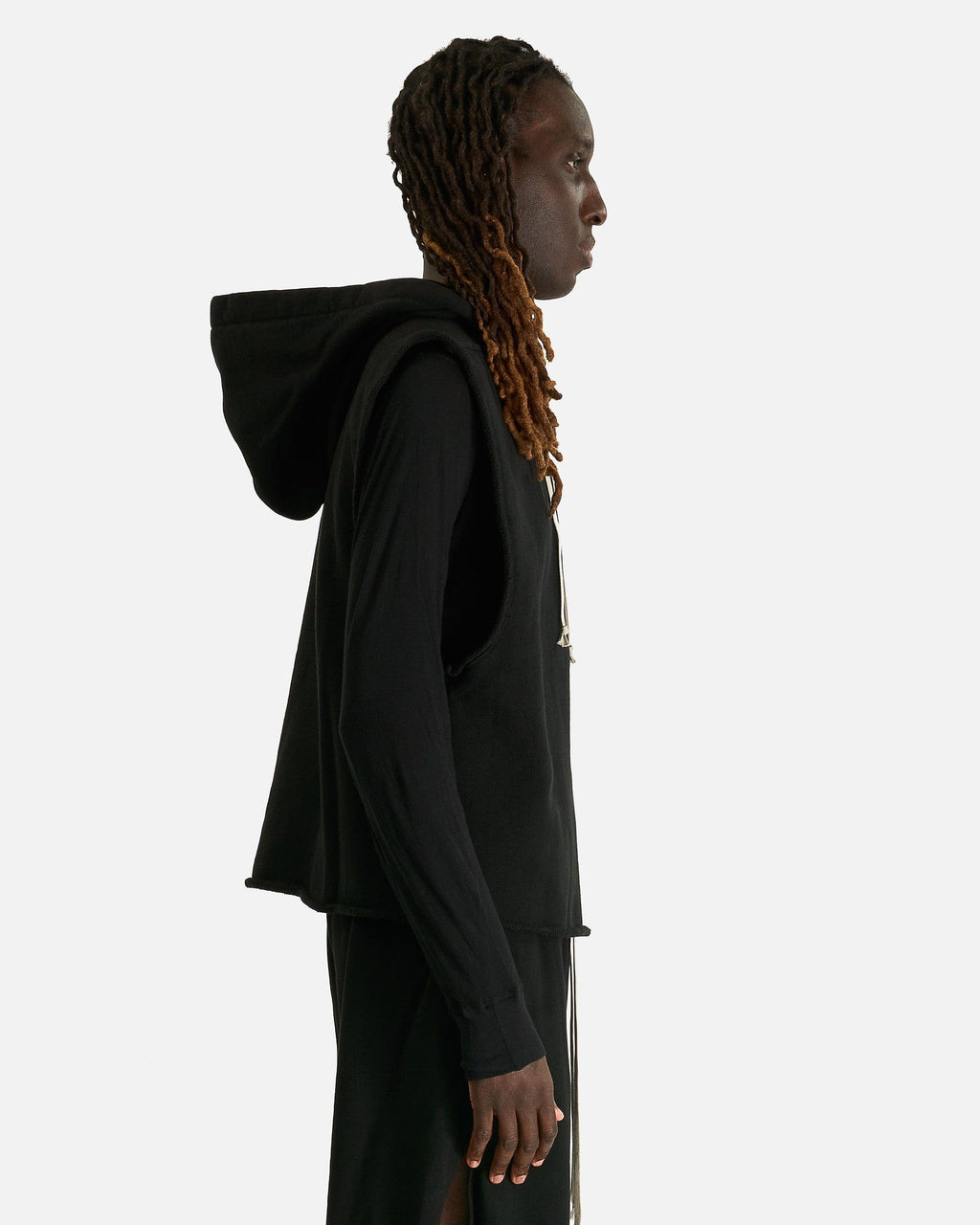 Hooded Tunic In Black Rick owens – Гарантія оригінальності – вид ззаду
