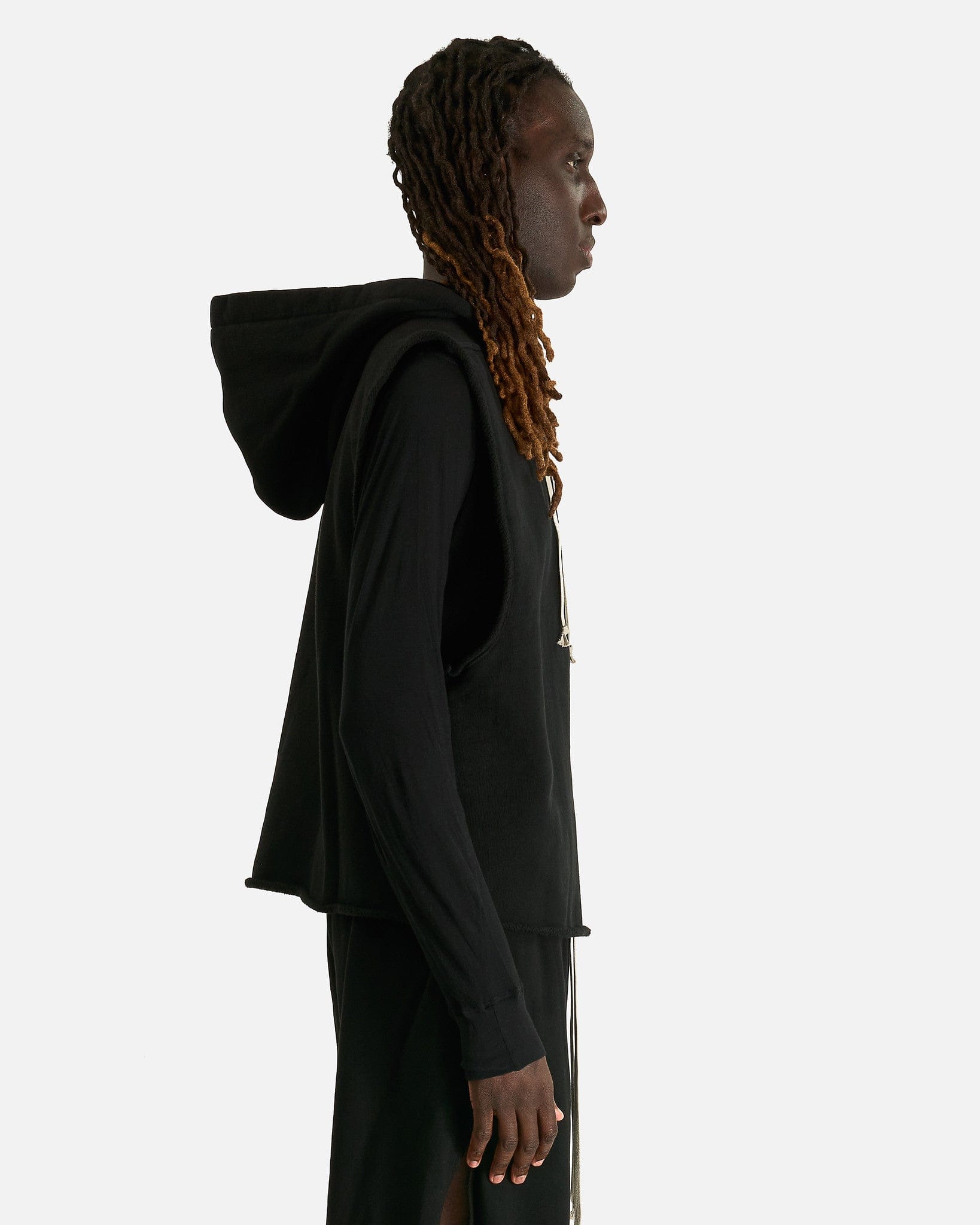 Hooded Tunic In Black Rick owens – Гарантія оригінальності – вид ззаду