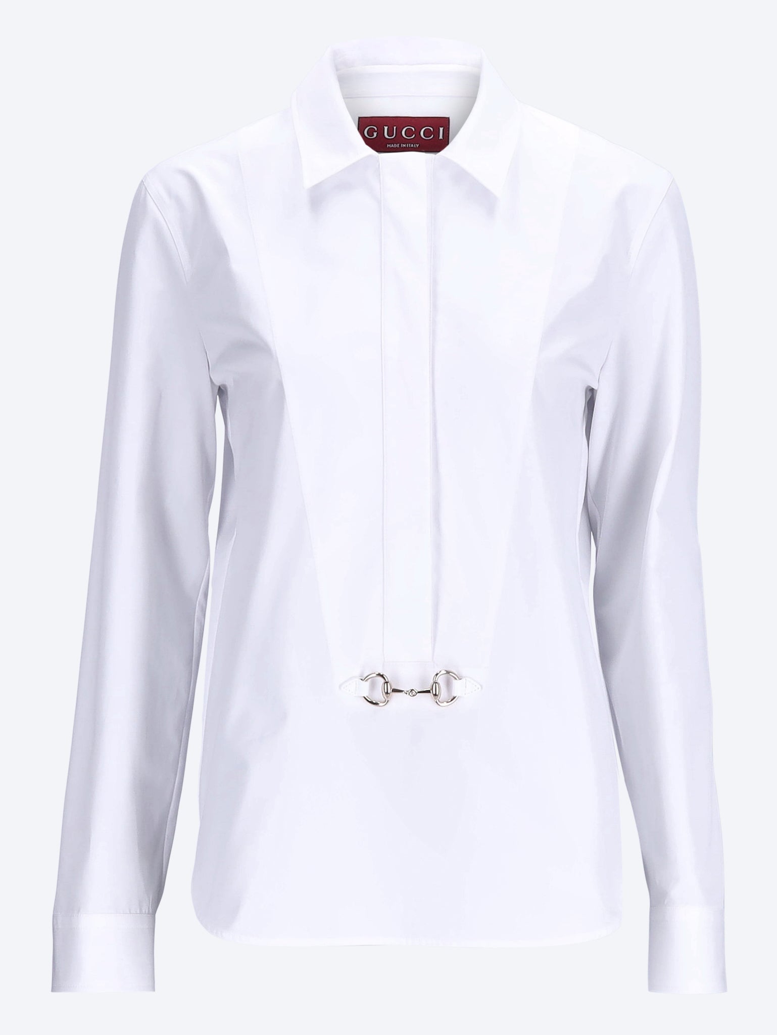 Оригінальна Horsebit Cotton Poplin Shirt Gucci – боковий вид