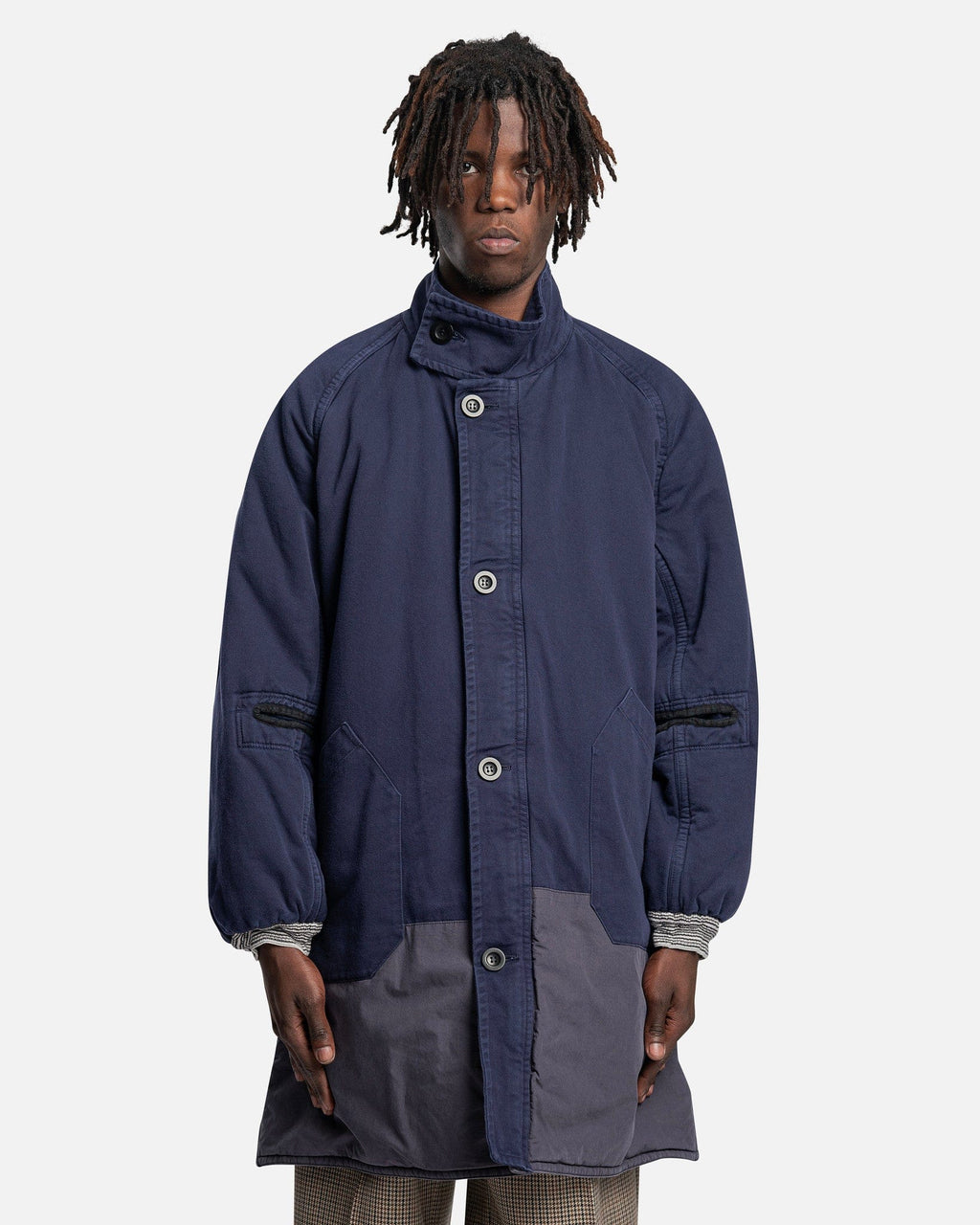 Hybrid Padded Coat In Navy Maison margiela – Гарантія оригінальності – боковий вид