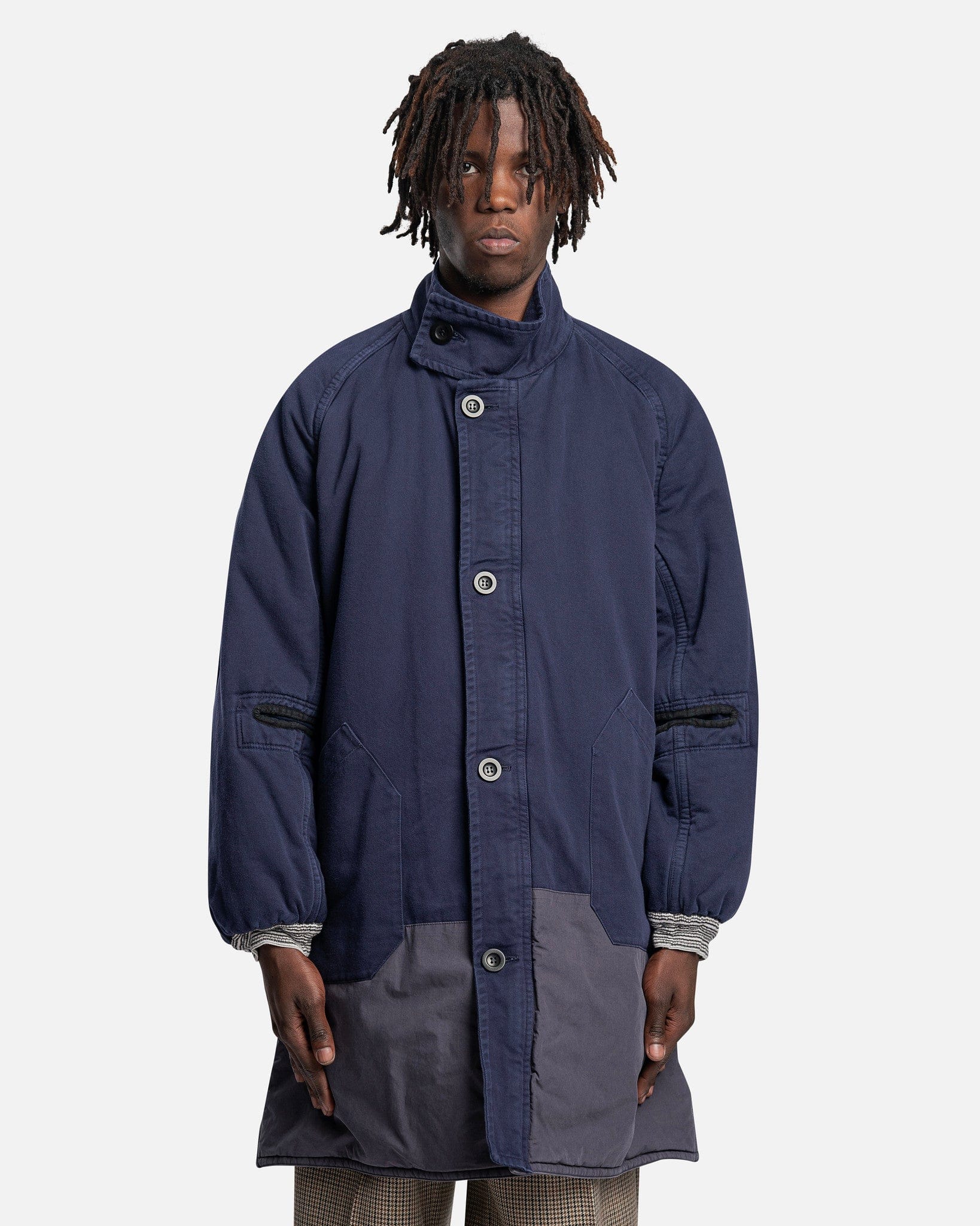 Hybrid Padded Coat In Navy Maison margiela – Гарантія оригінальності – боковий вид