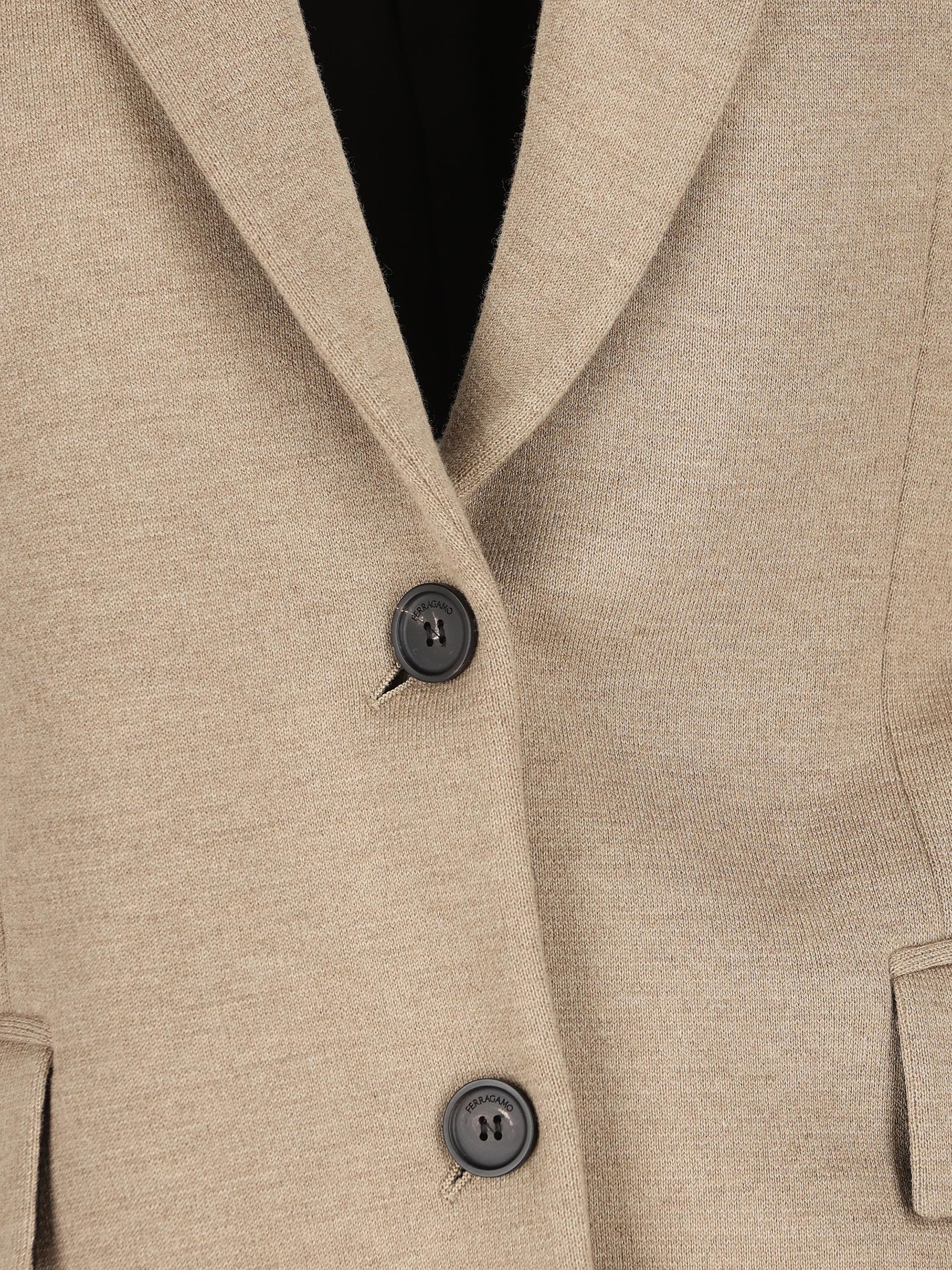 Оригінальна Single Breasted Wool Blazer Salvatore ferragamo – вид ззаду