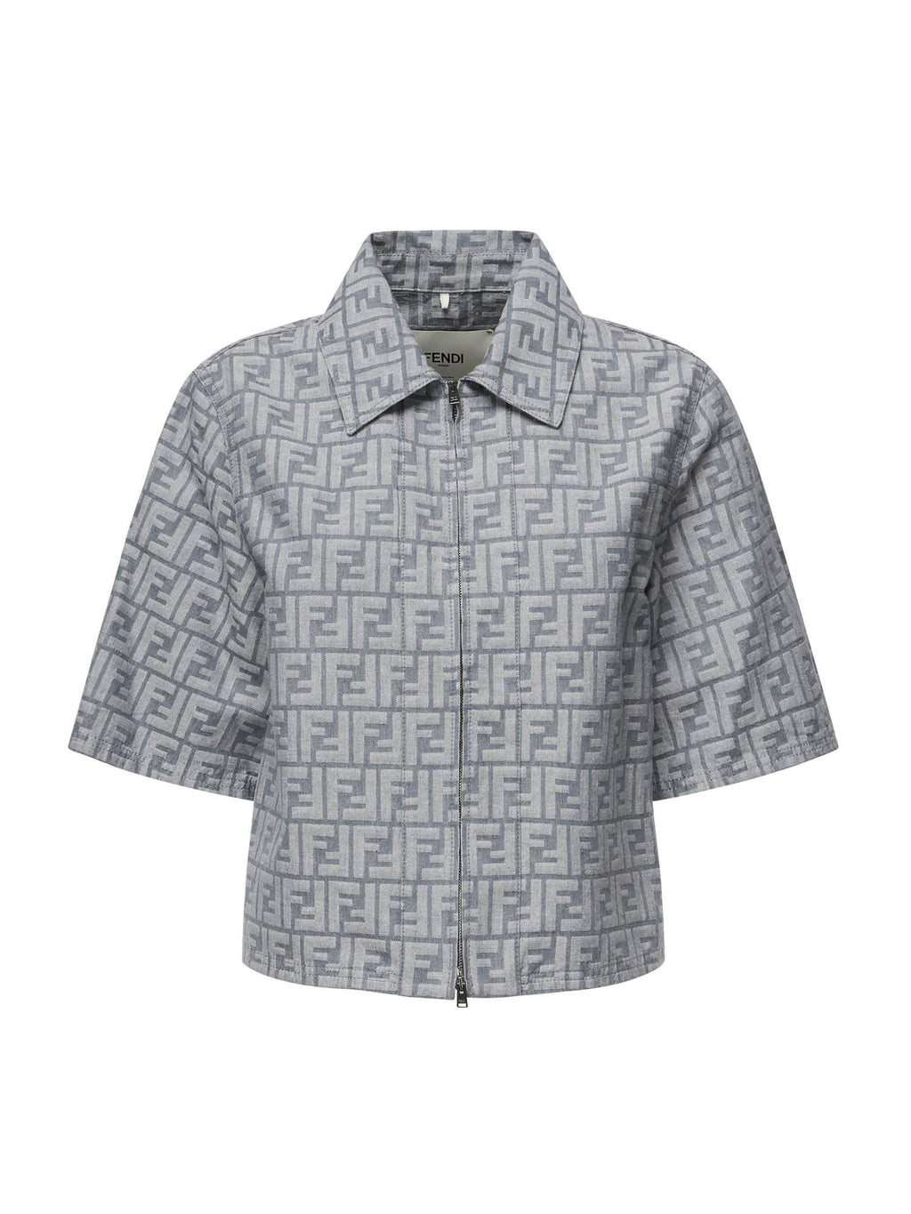 Giacca Cropped In Chambray Ff Jacquard Fendi оригінал – Купити в Україні – боковий вид