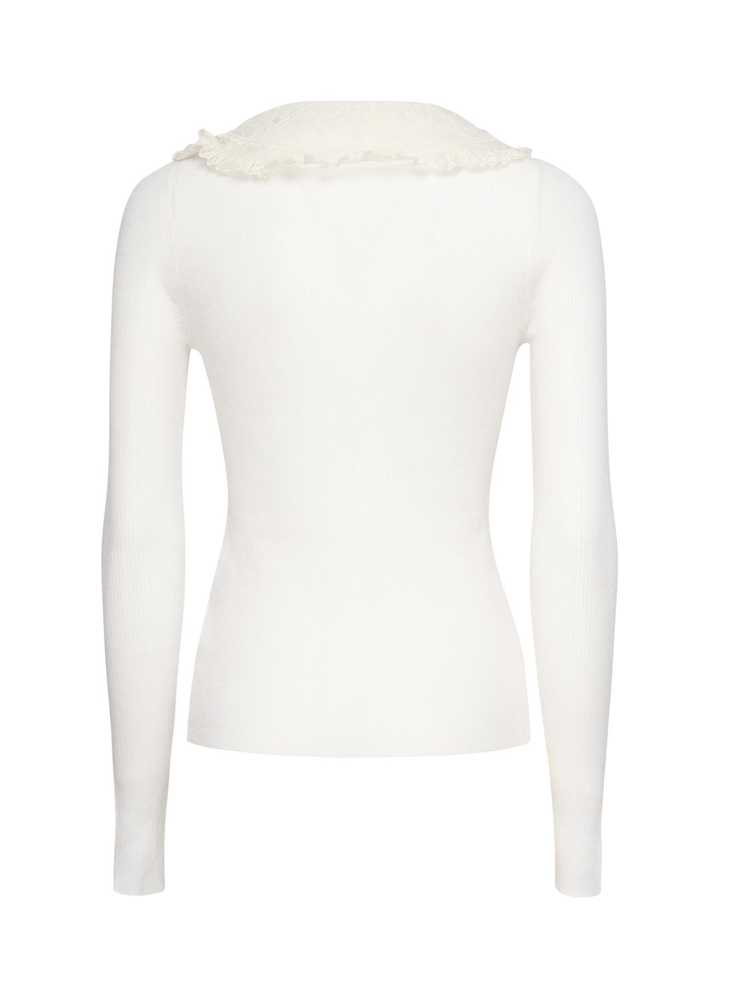 Polo In Lana A Coste Con Pizzo Chloe – Гарантія оригінальності – детальний вид
