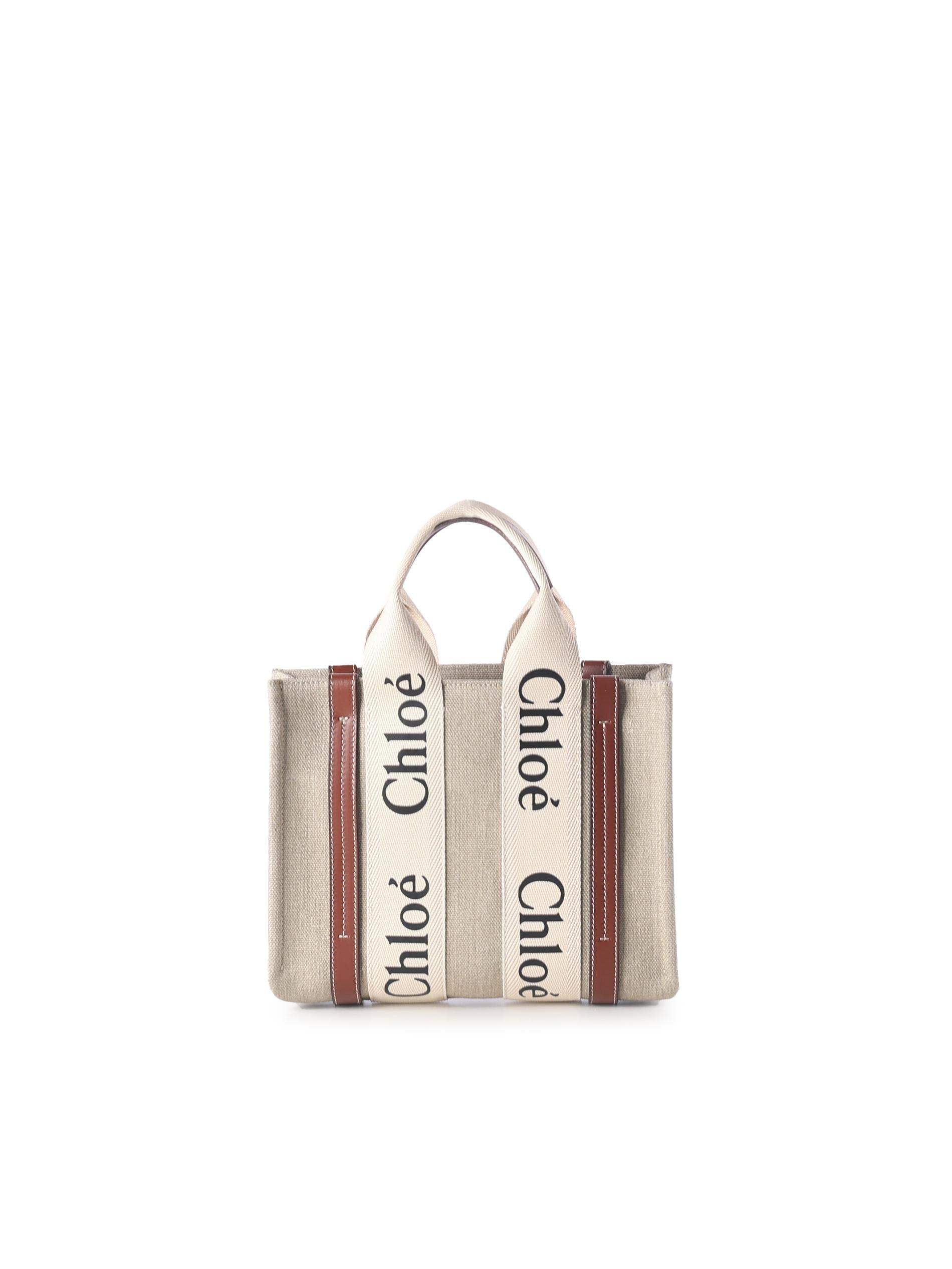 Tote Bag Piccola Woody In Lino Chloe – Гарантія оригінальності – детальний вид